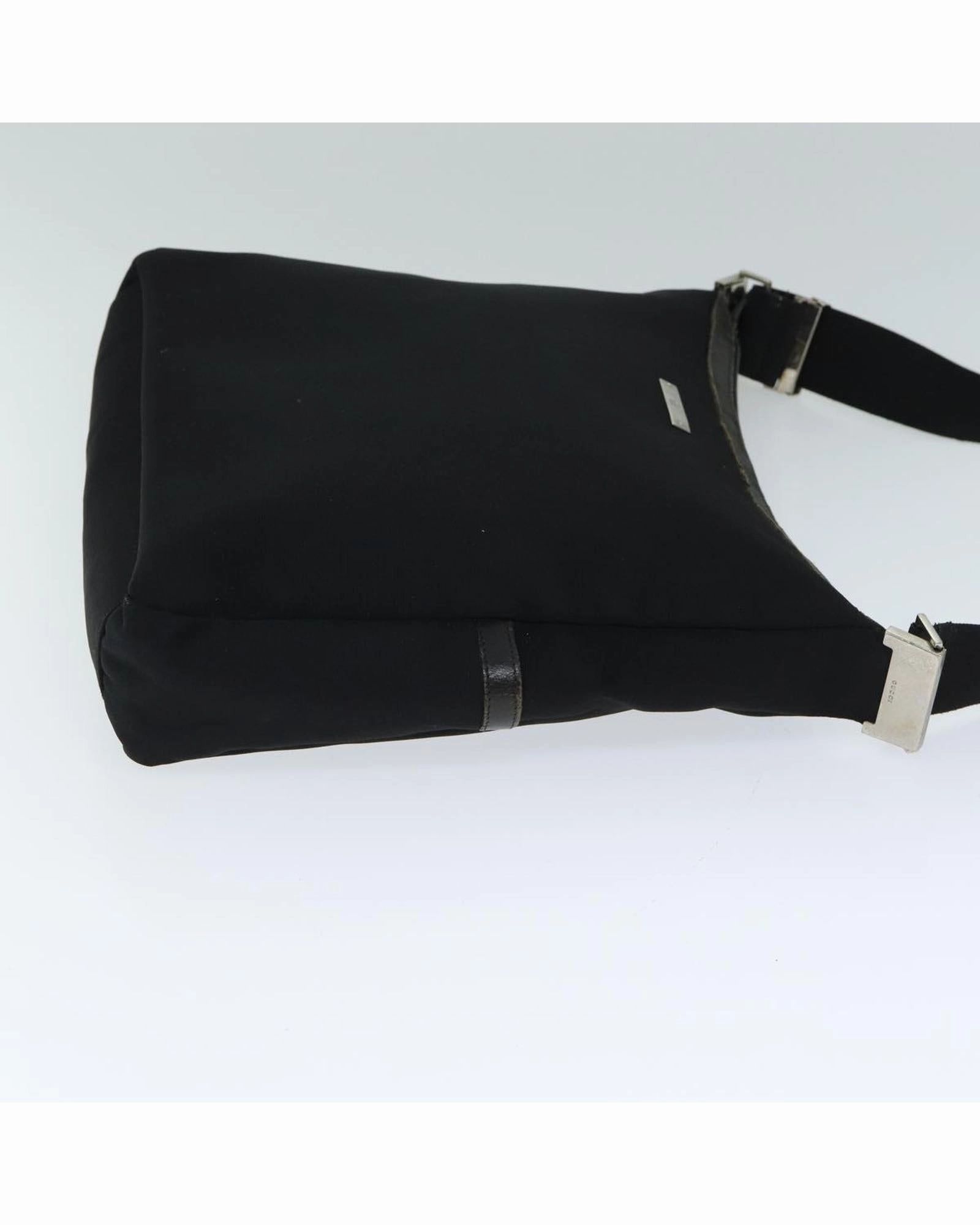 GG Nylon Shoulder Bag  Black