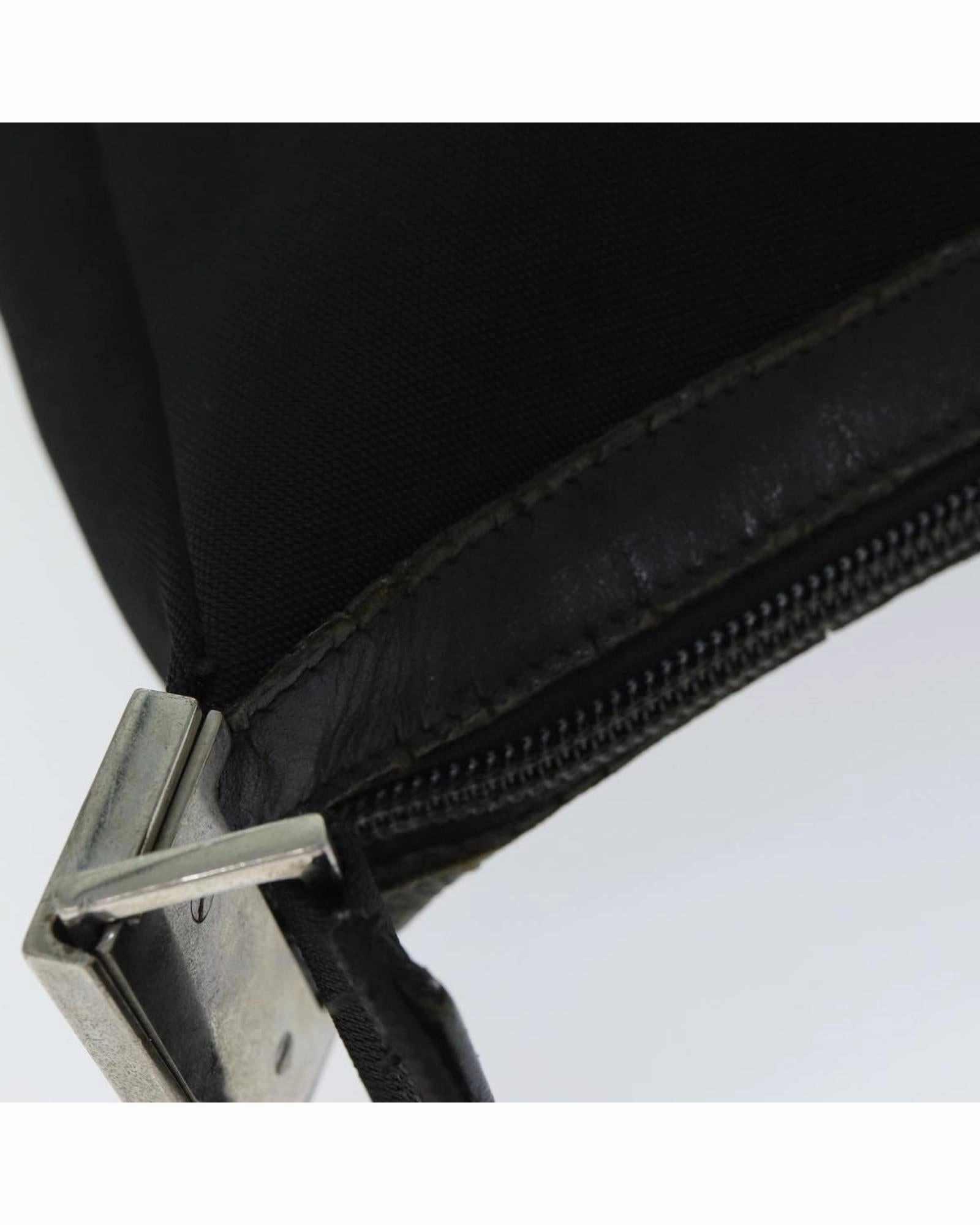 GG Nylon Shoulder Bag  Black
