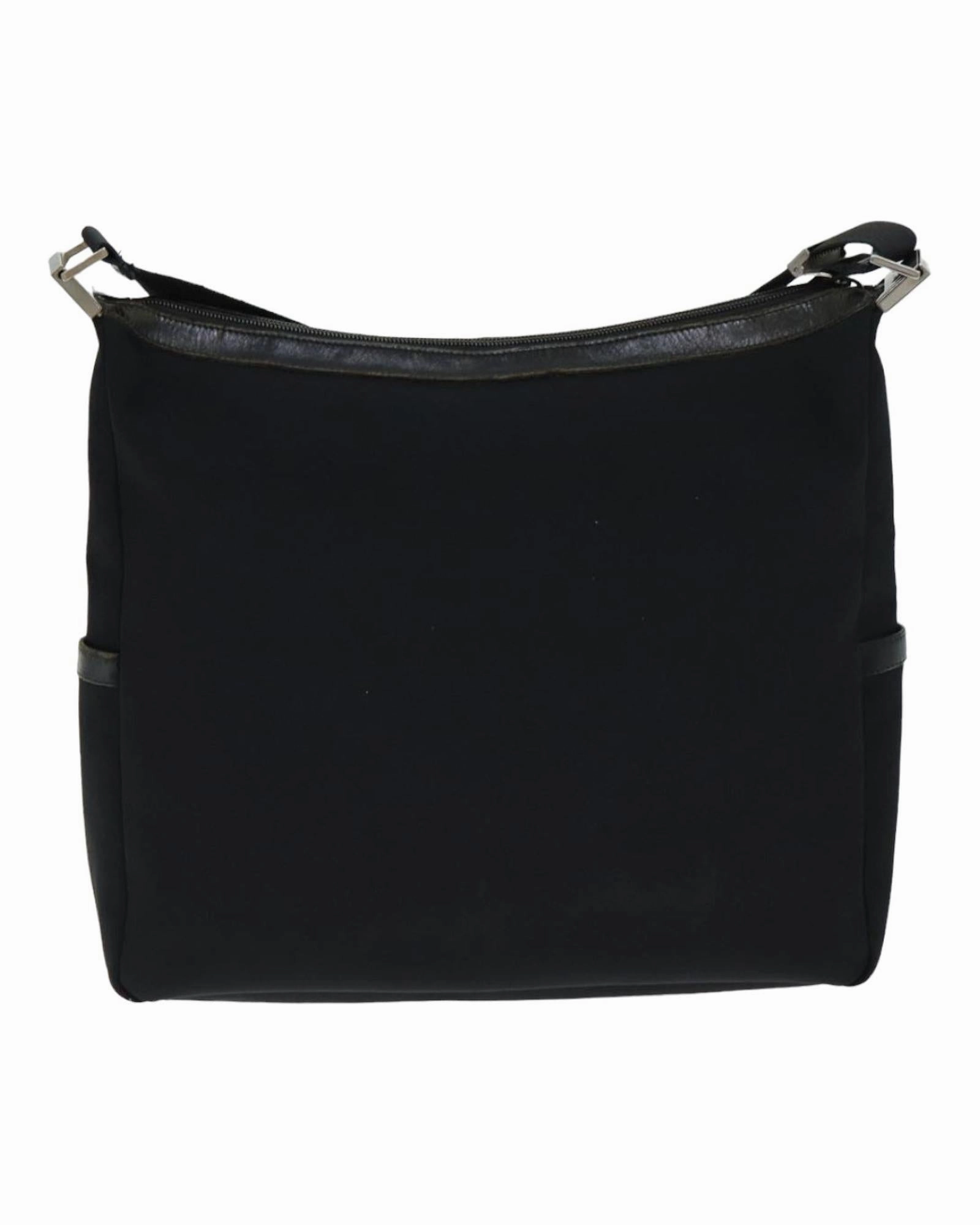 GG Nylon Shoulder Bag  Black