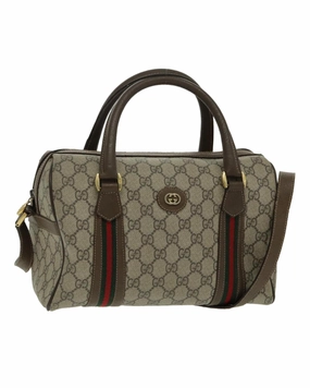 GG Supreme Web Sherry Line Boston Bag with Shoulder Strap