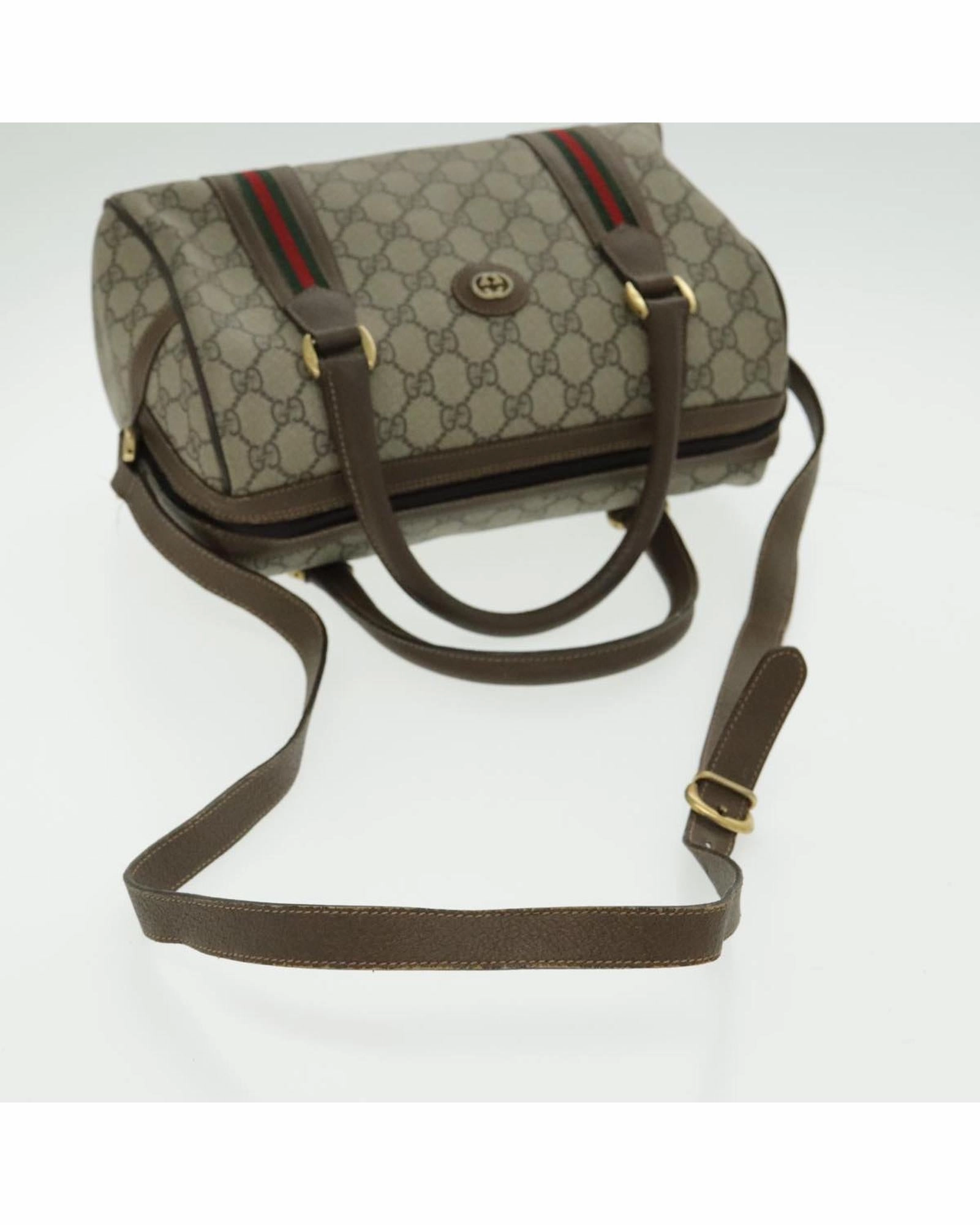 GG Supreme Web Sherry Line Boston Bag with Shoulder Strap