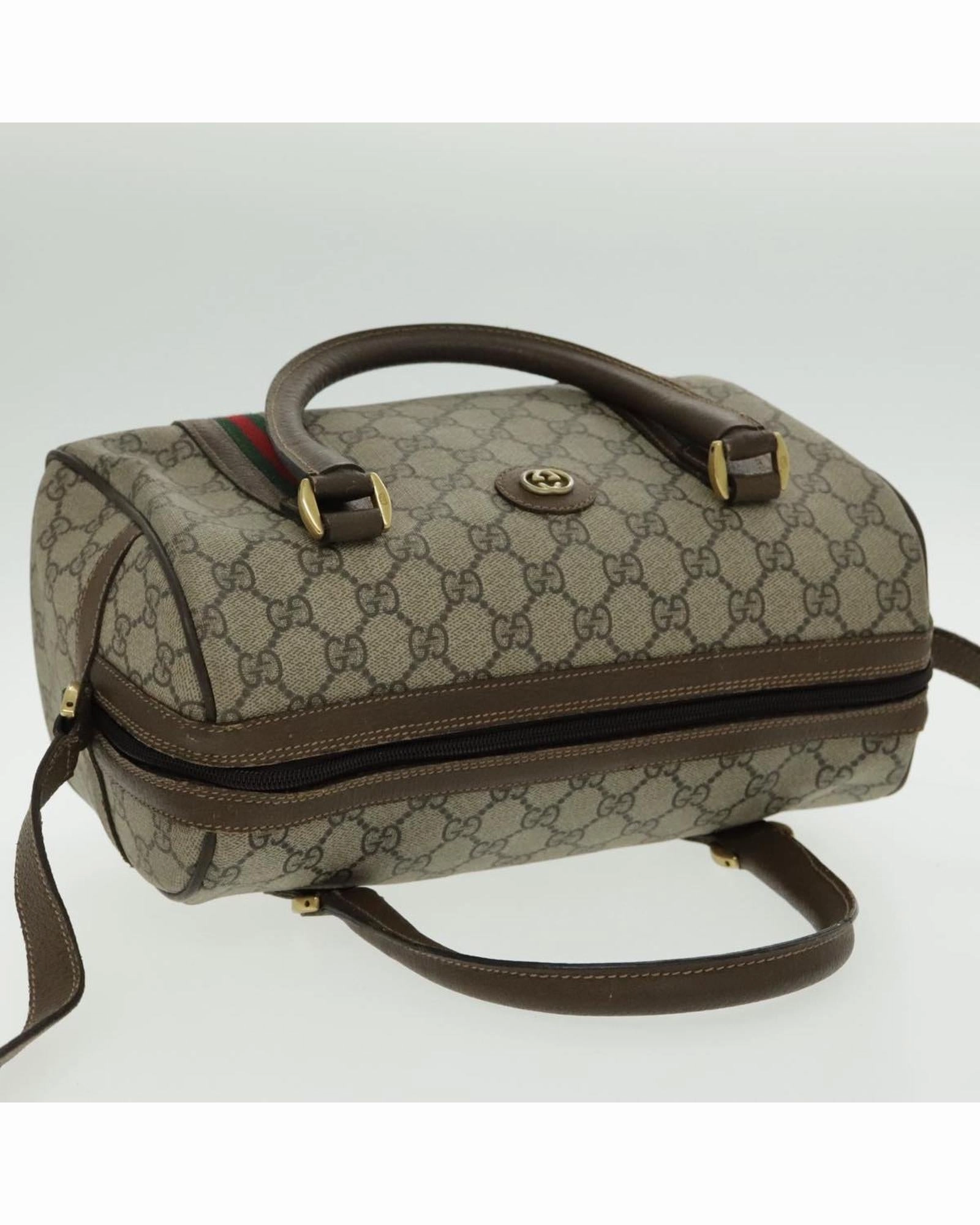GG Supreme Web Sherry Line Boston Bag with Shoulder Strap