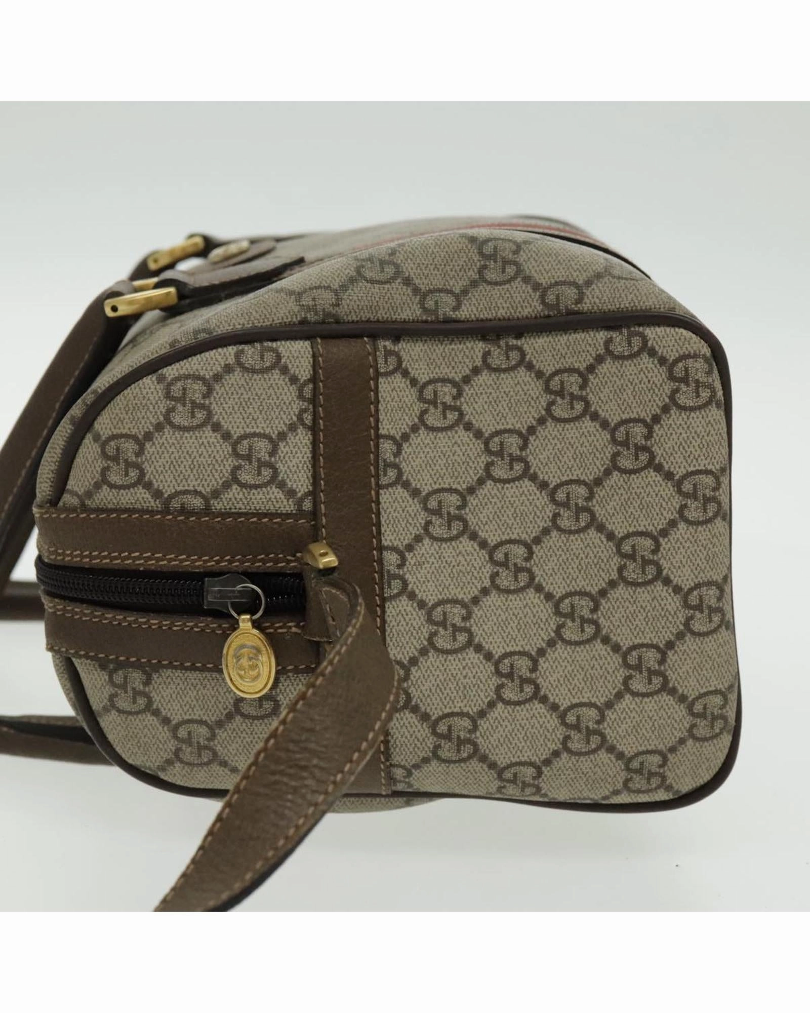 GG Supreme Web Sherry Line Boston Bag with Shoulder Strap