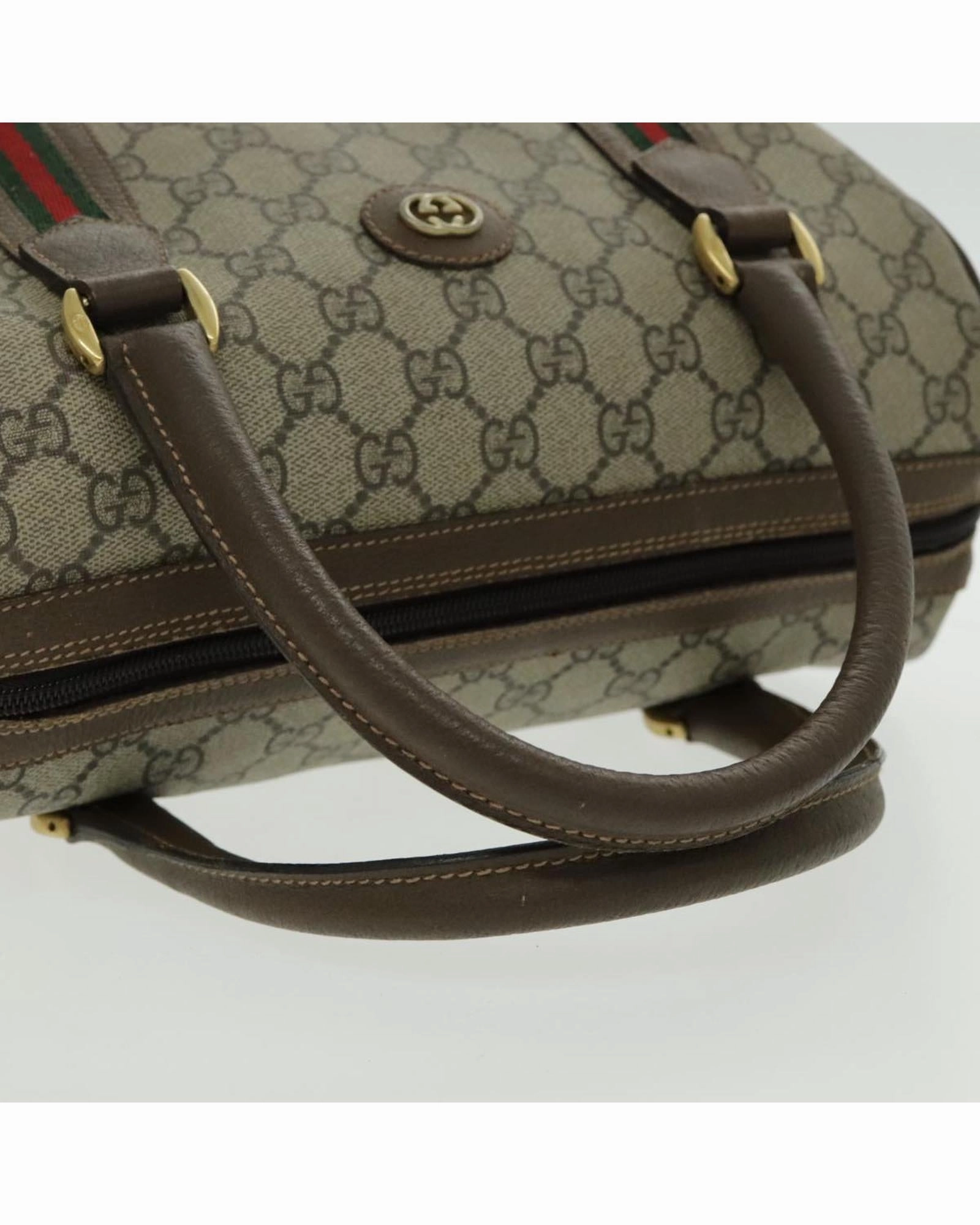 GG Supreme Web Sherry Line Boston Bag with Shoulder Strap