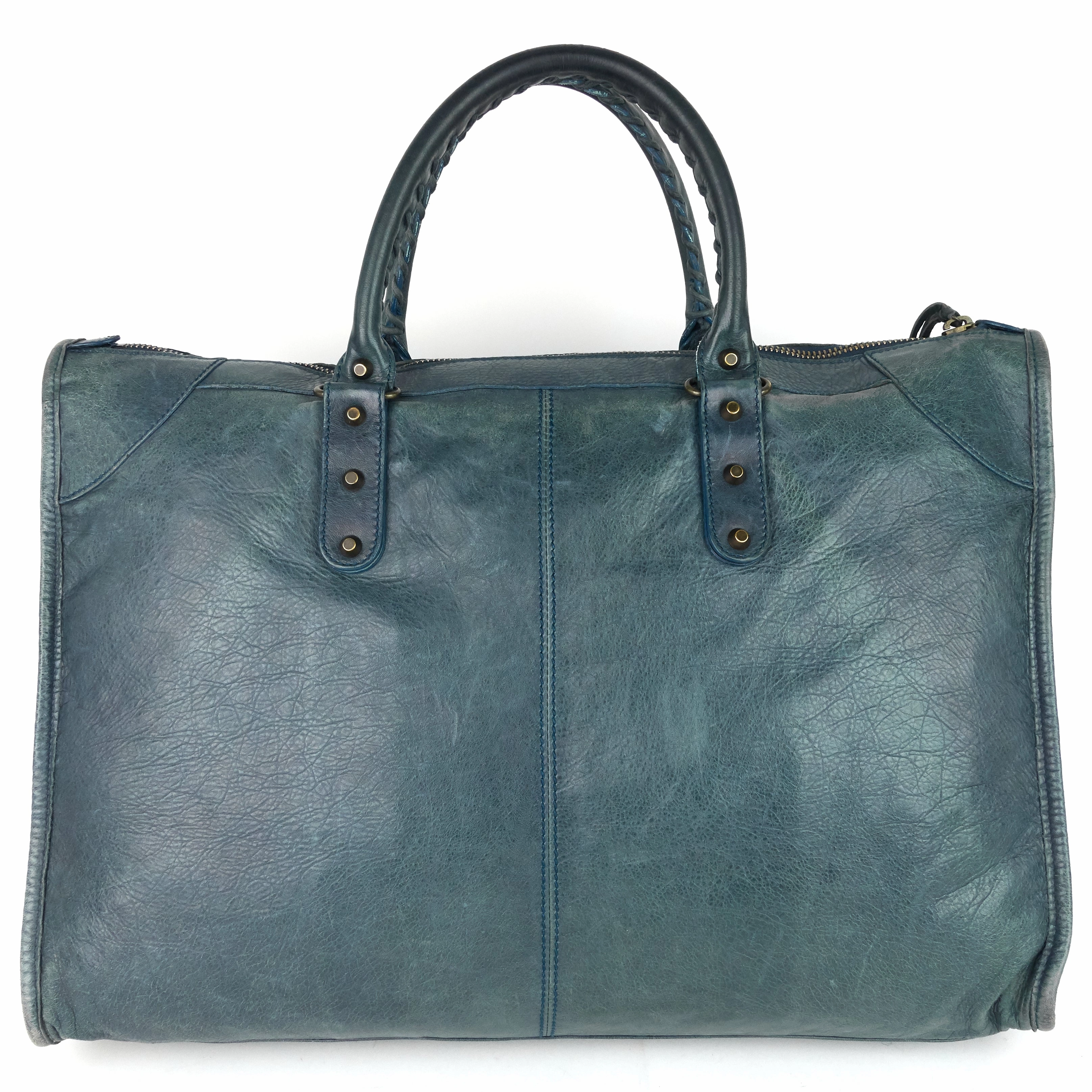 Giant Weekender Distressed Agneau Leather Bag
