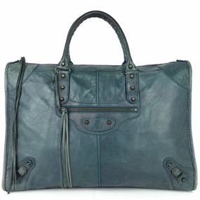 Giant Weekender Distressed Agneau Leather Bag