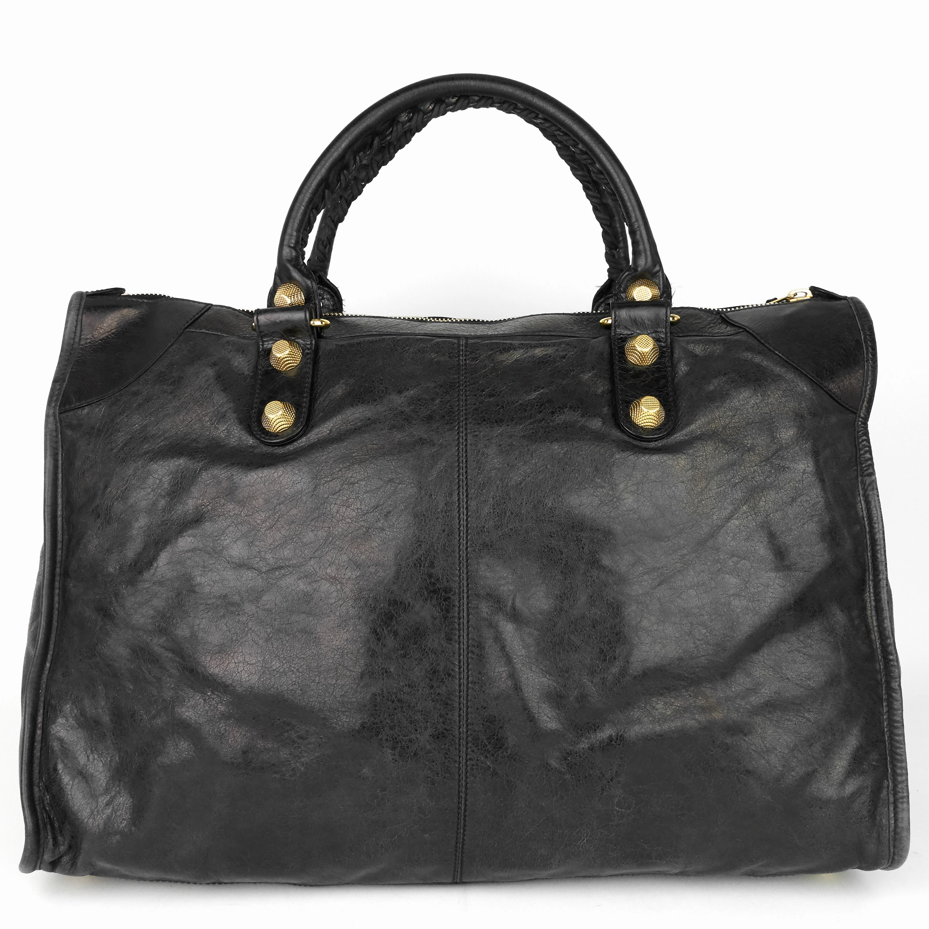 Giant Weekender Distressed Agneau Leather Bag