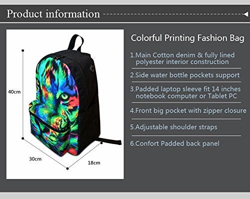 GIVE ME BAG Generic Fox School Backpack with Laptop Compartment for Children Outdoor Back Pack