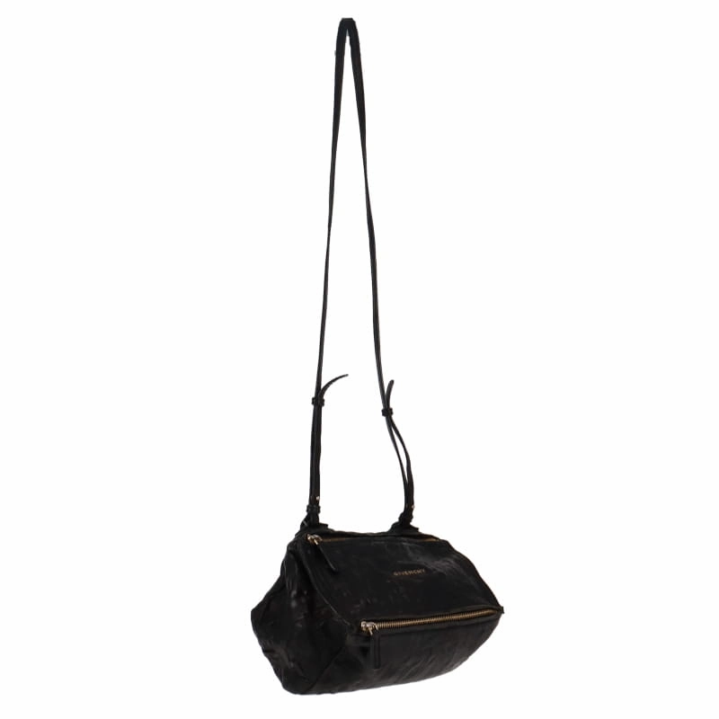 Givenchy Black Crinkled Leather Mini Pandora Crossbody
