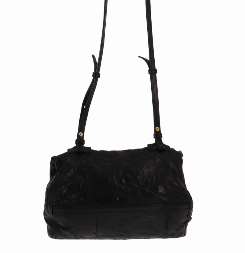 Givenchy Black Crinkled Leather Mini Pandora Crossbody