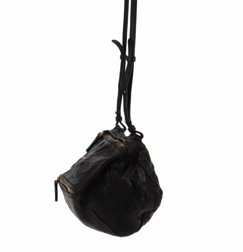 Givenchy Black Crinkled Leather Mini Pandora Crossbody
