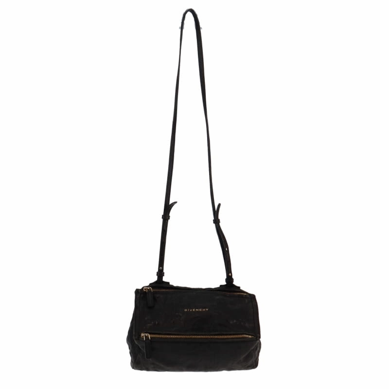 Givenchy Black Crinkled Leather Mini Pandora Crossbody