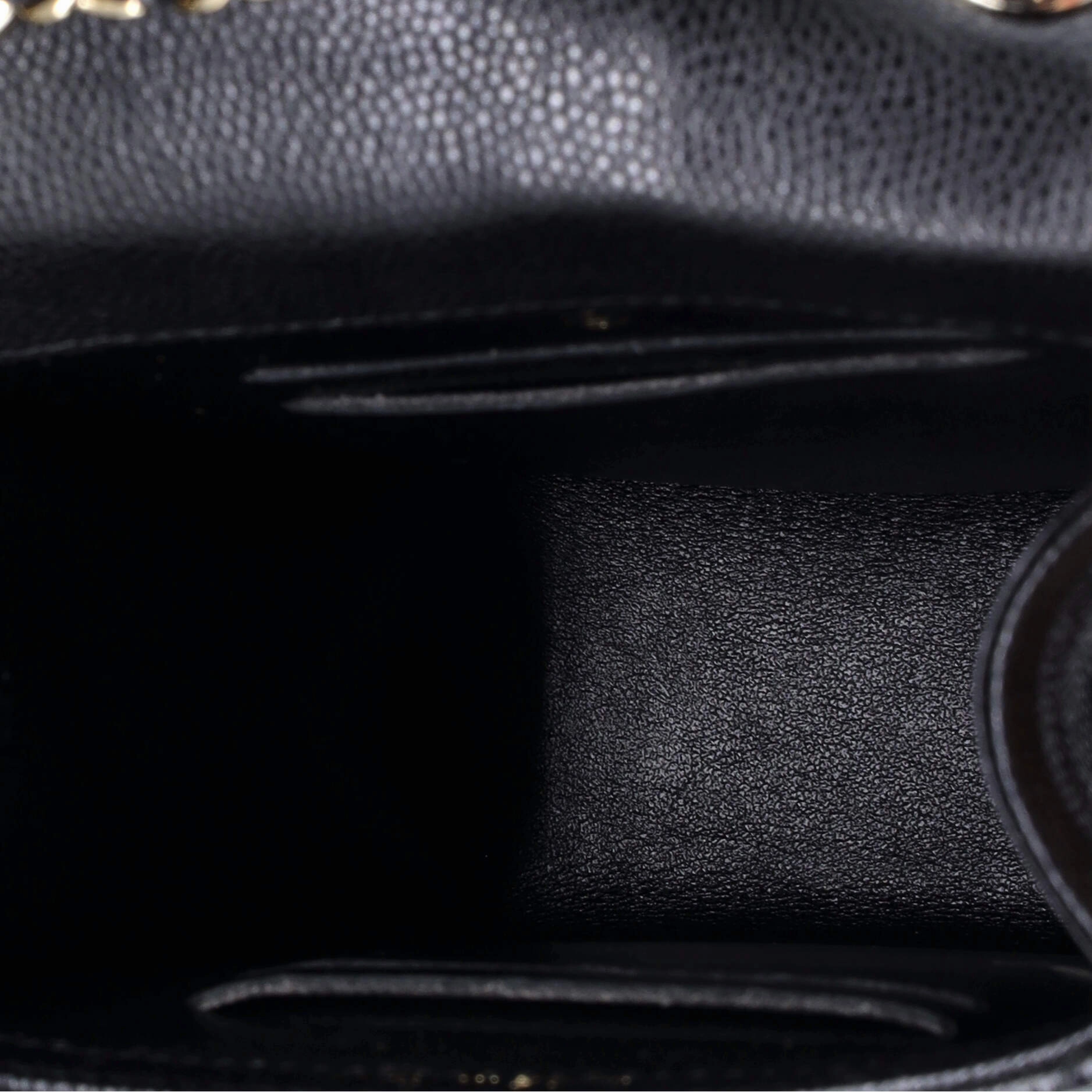 Golden Class Phone Holder Crossbody Bag Quilted Caviar