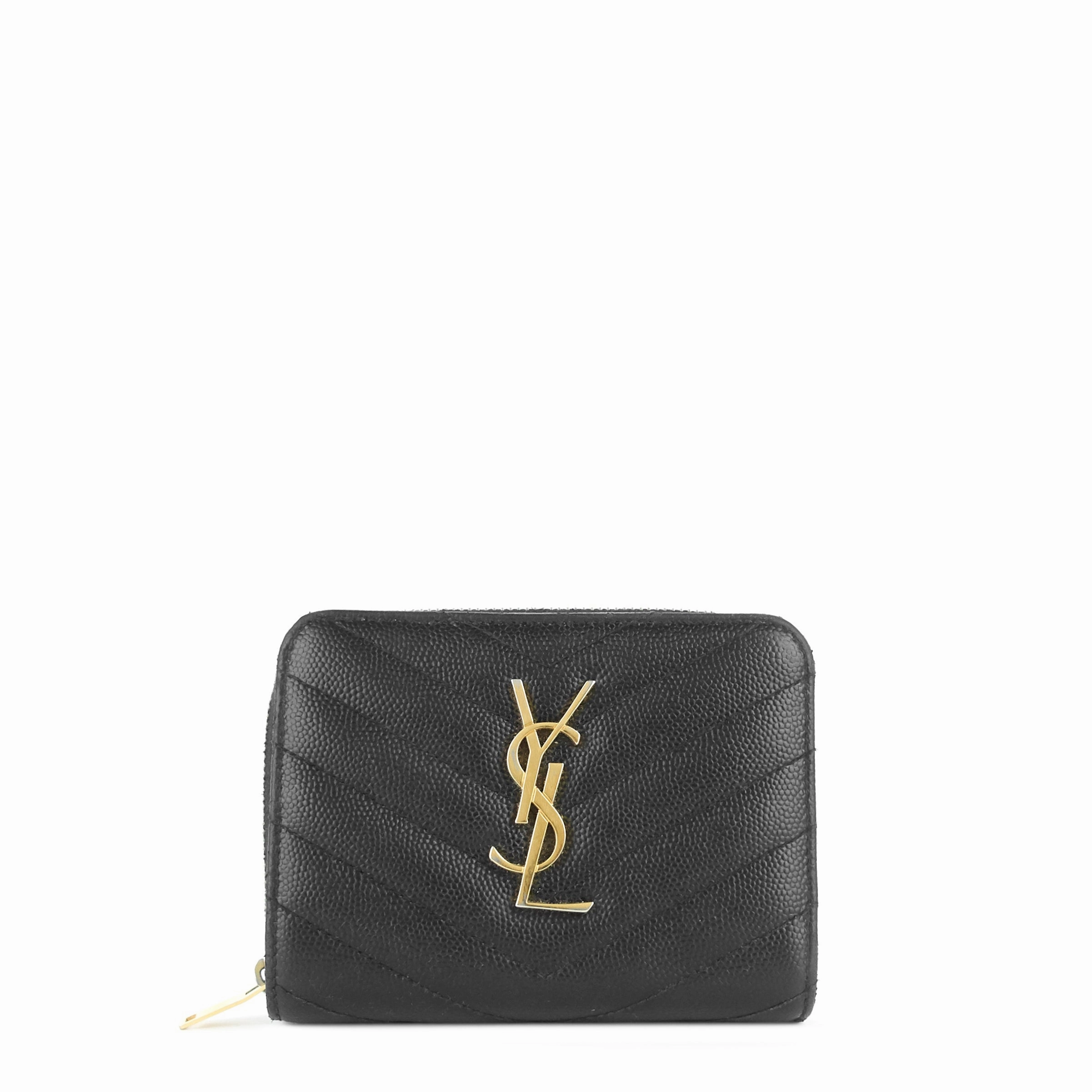 Grain de Poudre Embossed Leather Zip Around Wallet