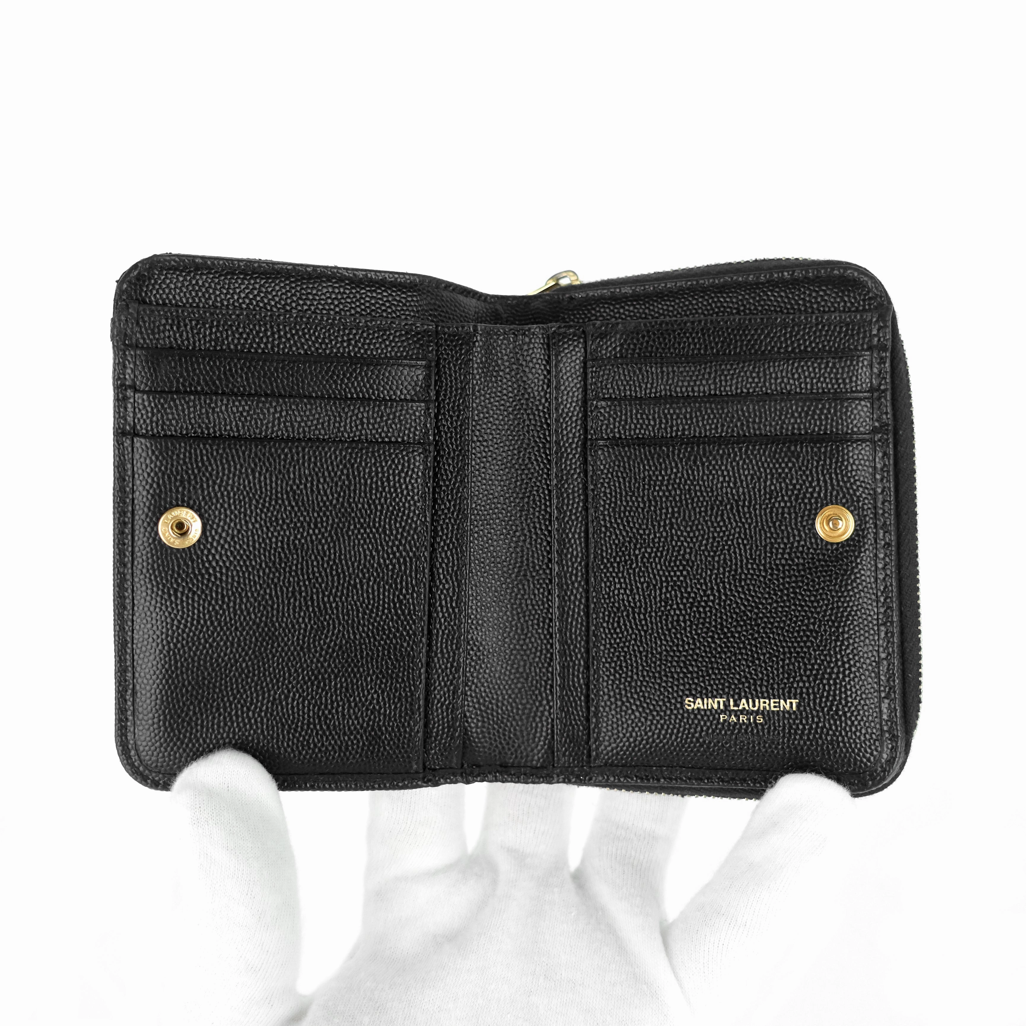 Grain de Poudre Embossed Leather Zip Around Wallet