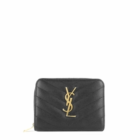 Grain de Poudre Embossed Leather Zip Around Wallet