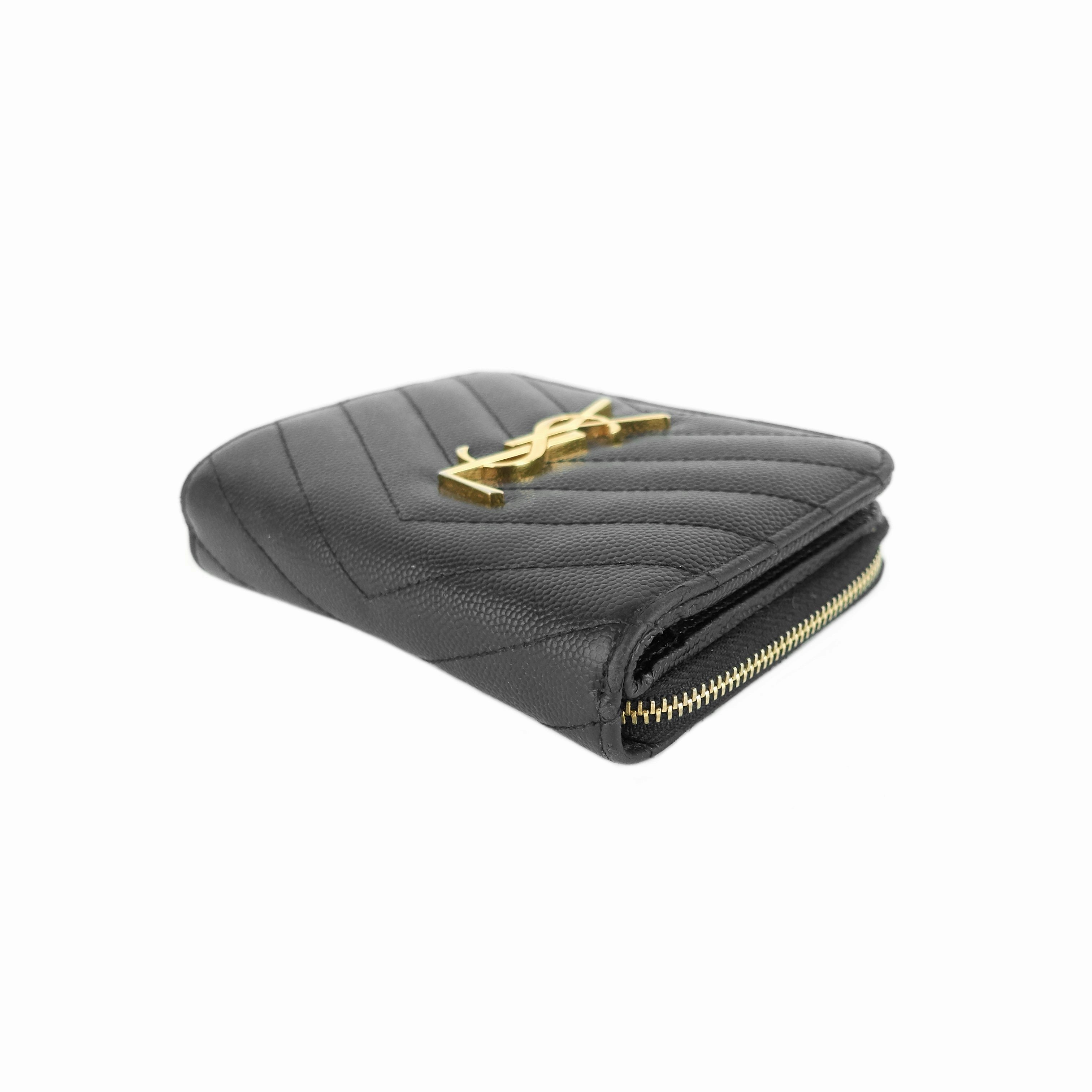 Grain de Poudre Embossed Leather Zip Around Wallet