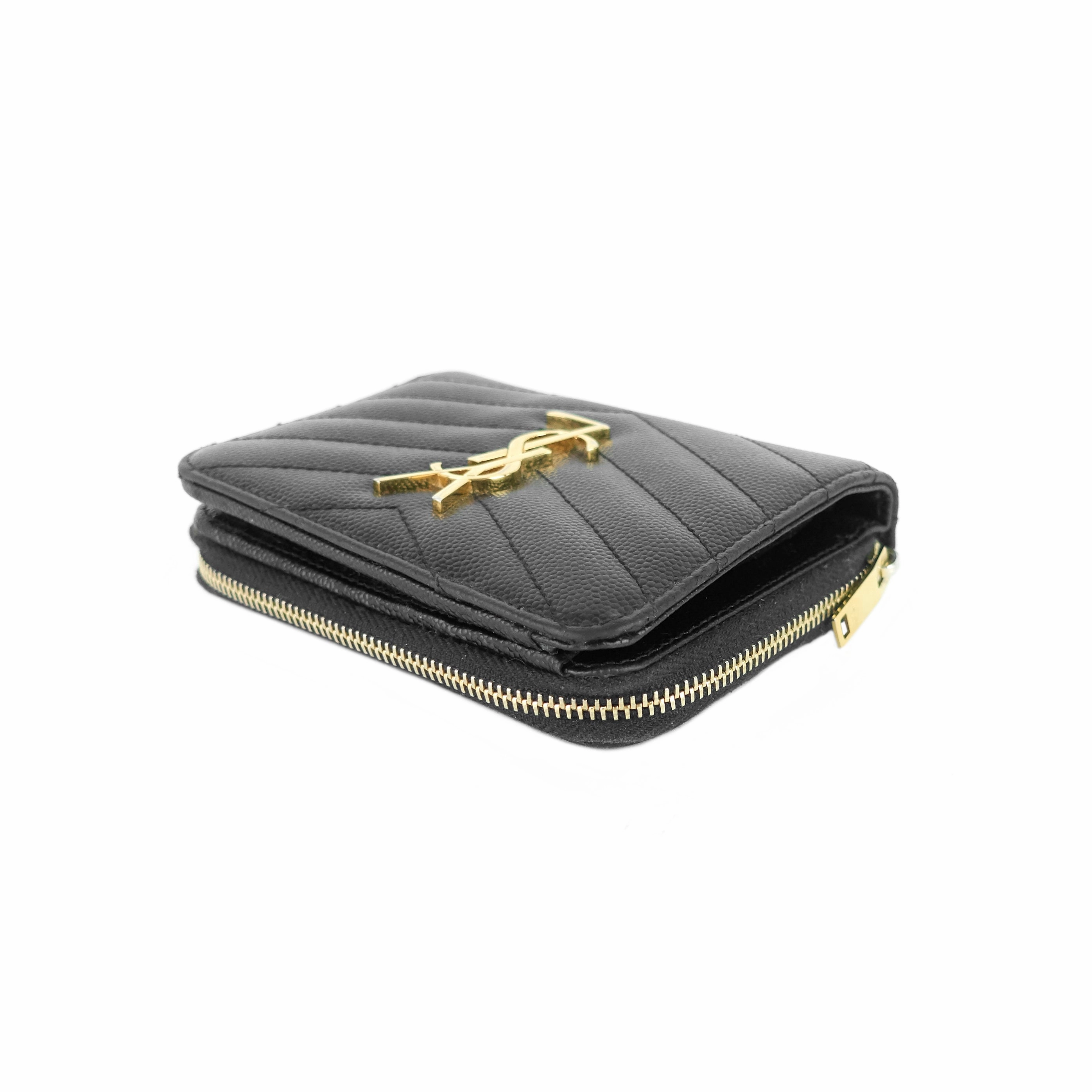 Grain de Poudre Embossed Leather Zip Around Wallet