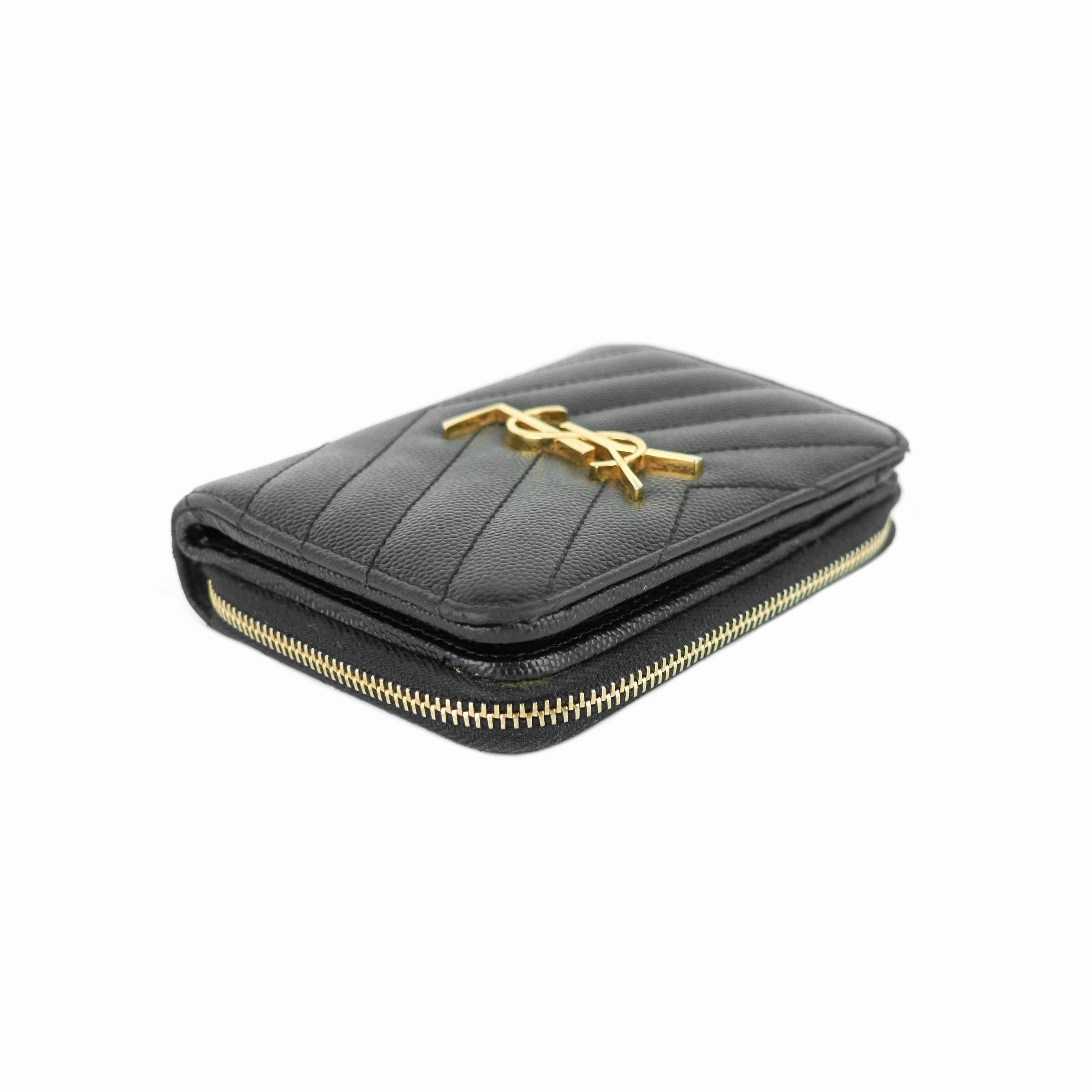 Grain de Poudre Embossed Leather Zip Around Wallet