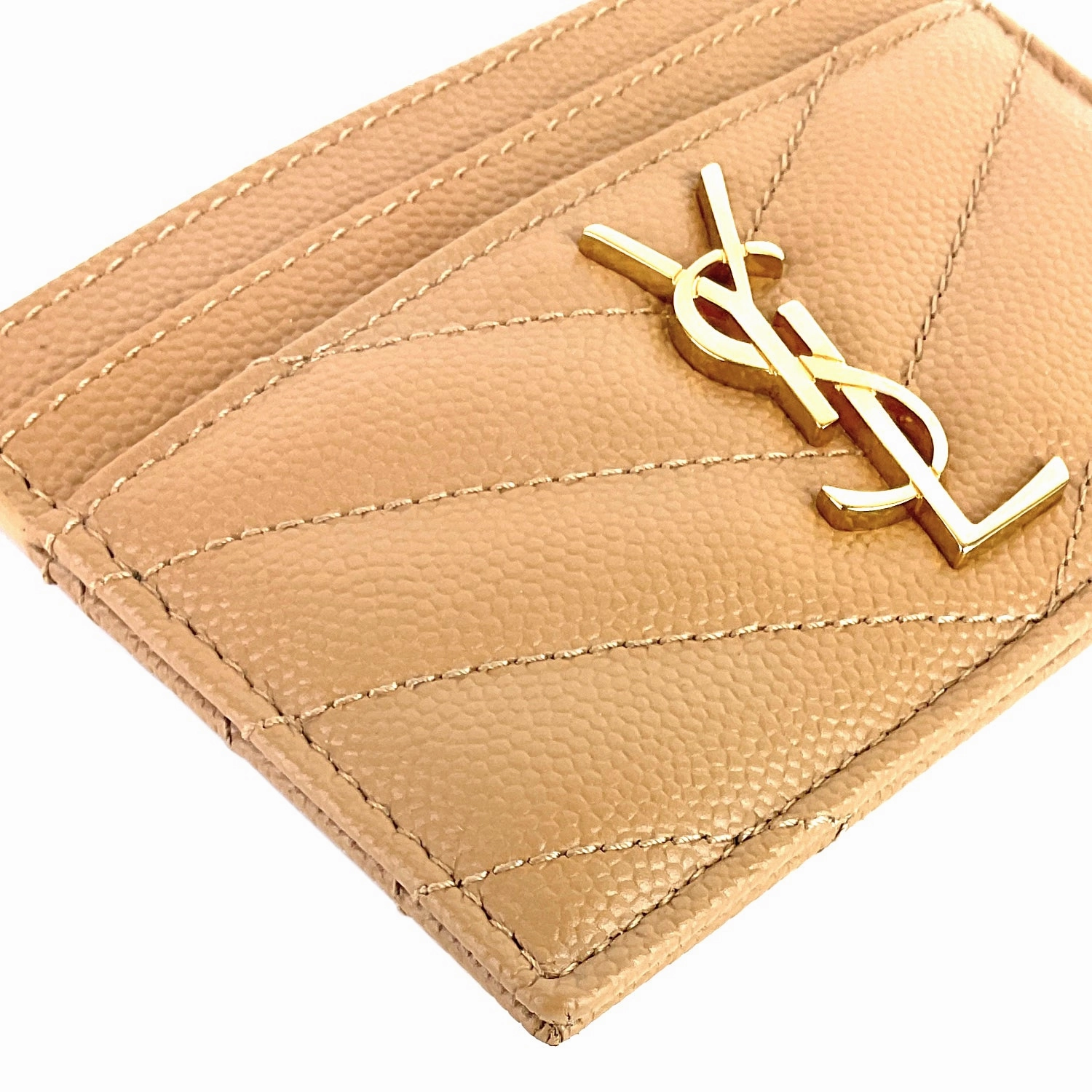 Grain de Poudre Leather Monogram Cardholder