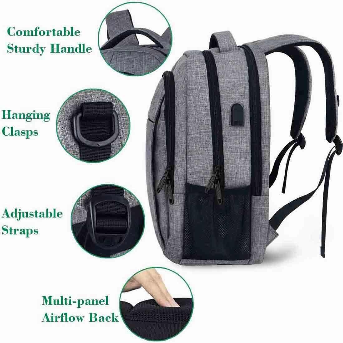 Gray Mlassic Travel Laptop Backpack