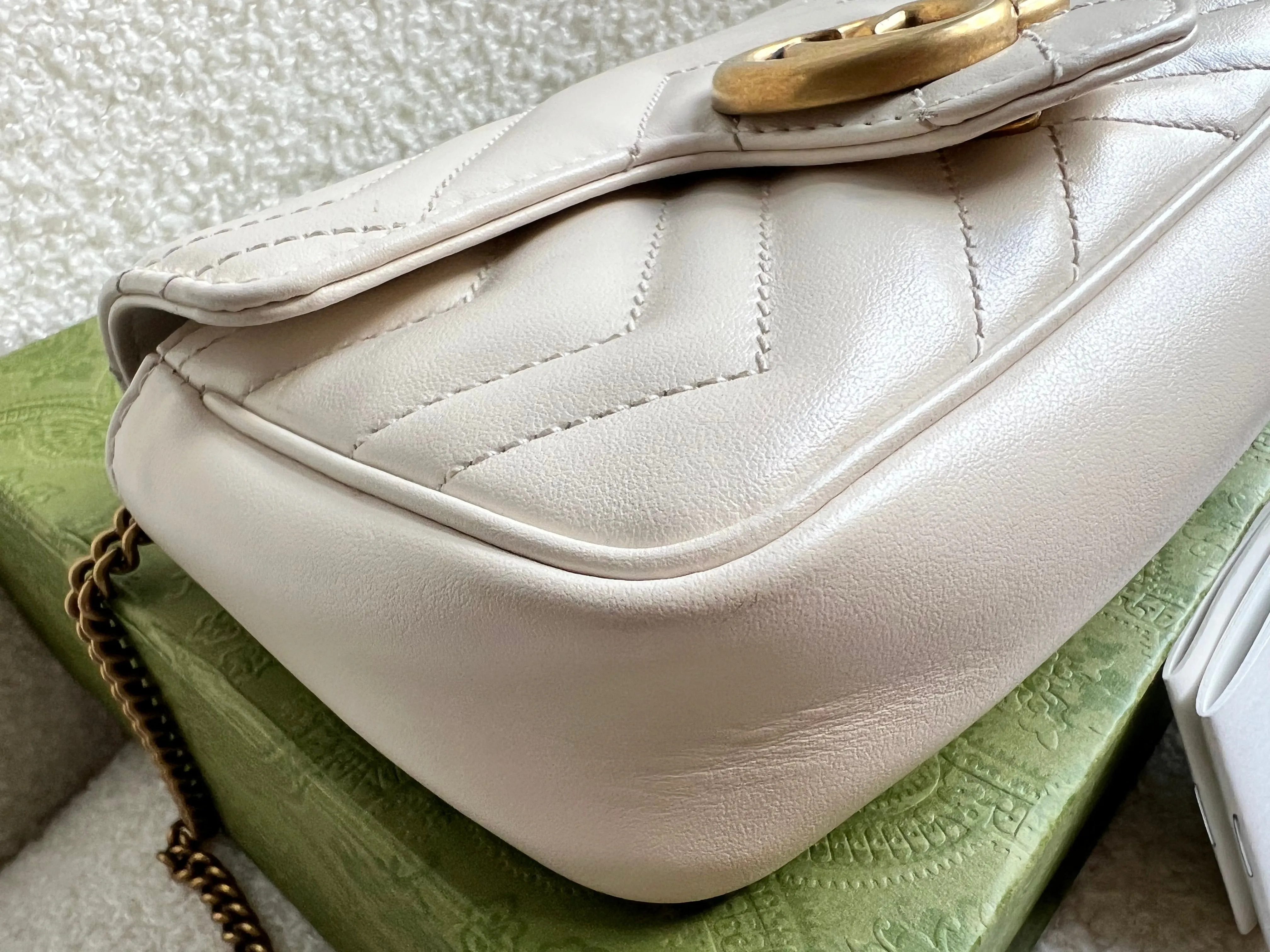 Gucci GG White Marmont Super Mini Shoulder Bag (RRP ??985)