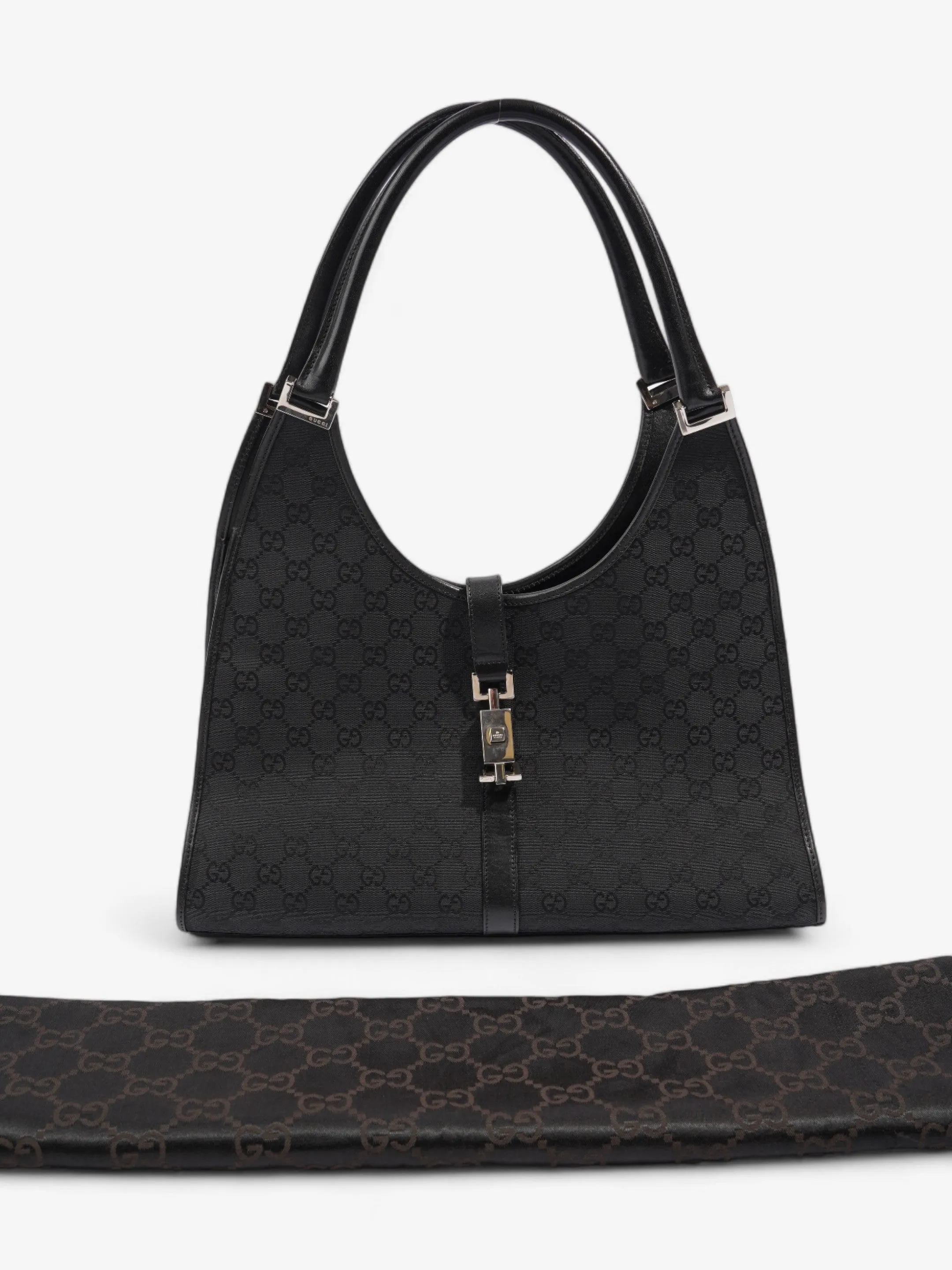 Gucci Jackie Shoulder Bag Black Canvas