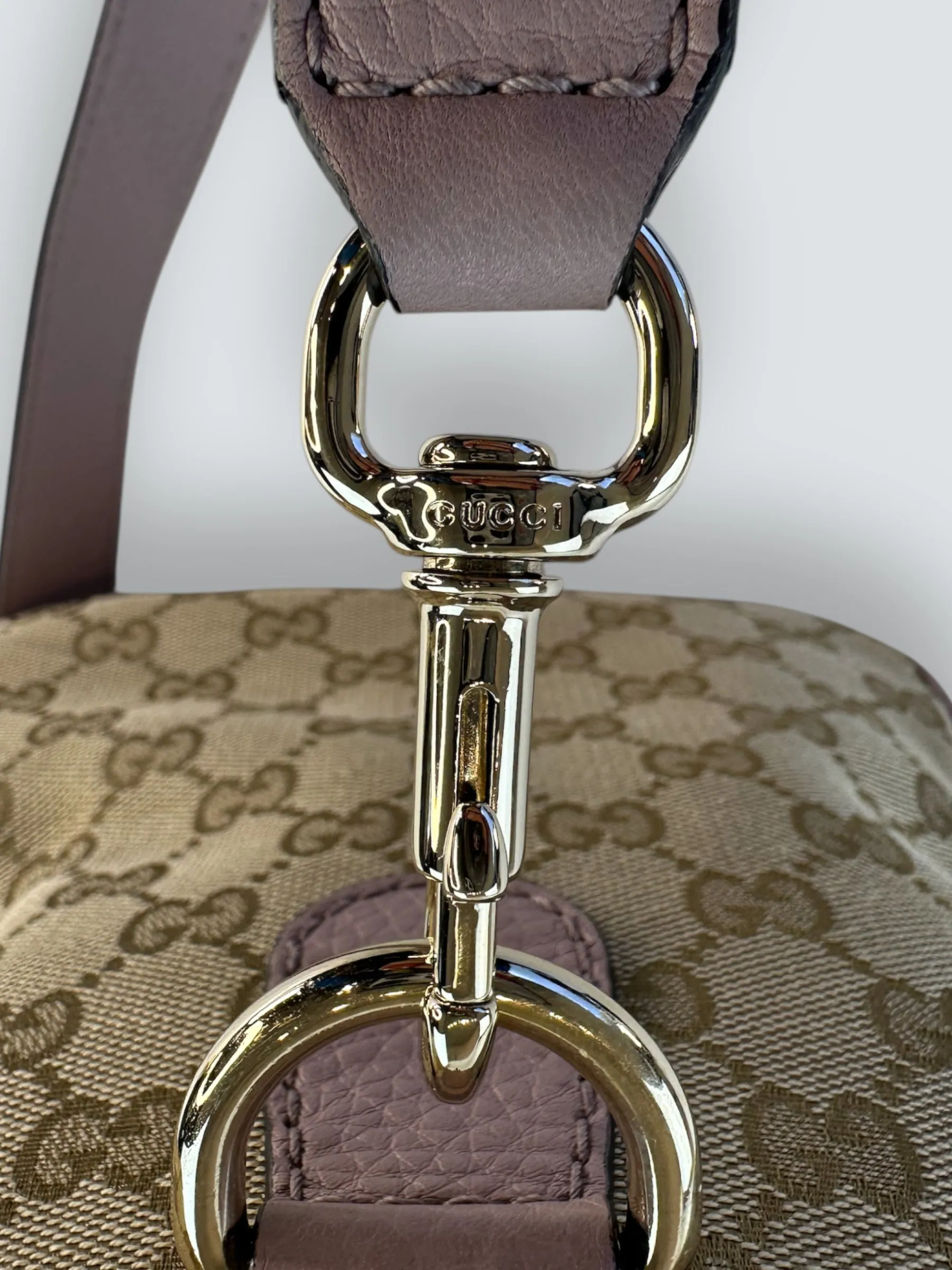 Gucci Monogram Canvas & Leather ??Boston?? Shoulder Bag