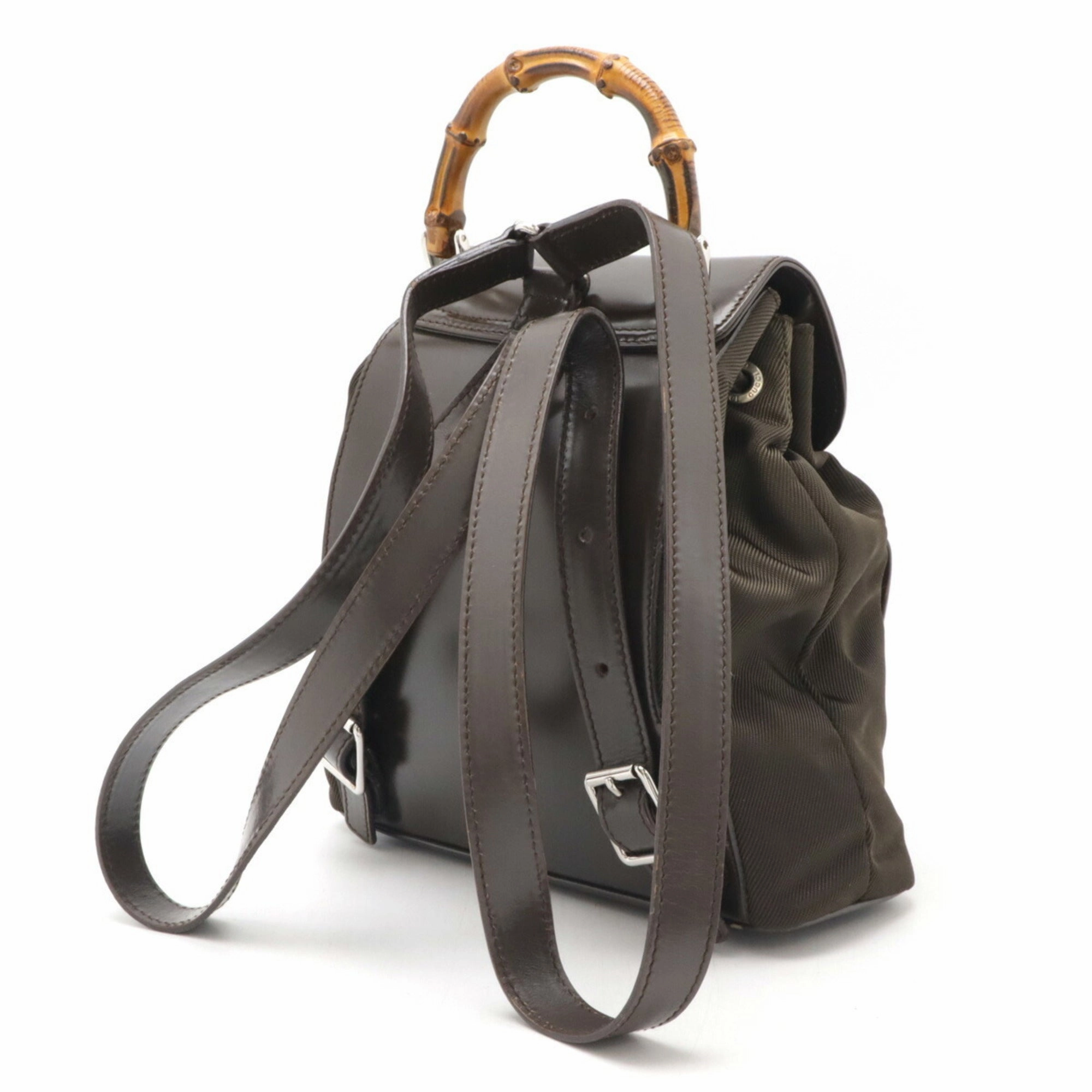 Gucci   Bamboo Leather Backpack Shoulder Bag (Pre-Owned)