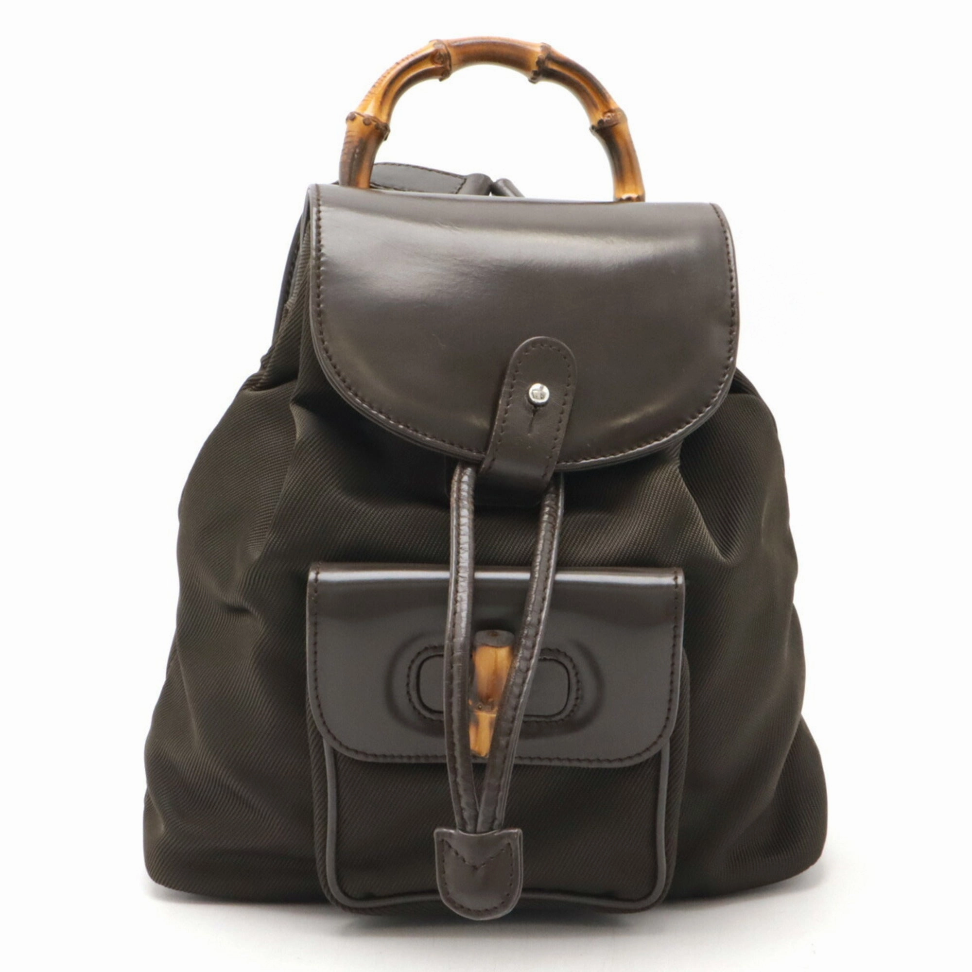 Gucci   Bamboo Leather Backpack Shoulder Bag (Pre-Owned)