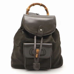 Gucci   Bamboo Leather Backpack Shoulder Bag (Pre-Owned)