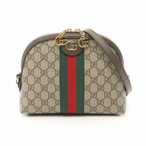 Gucci    Coated Canvas Leather Shoulder Bag (Pre-Owned)