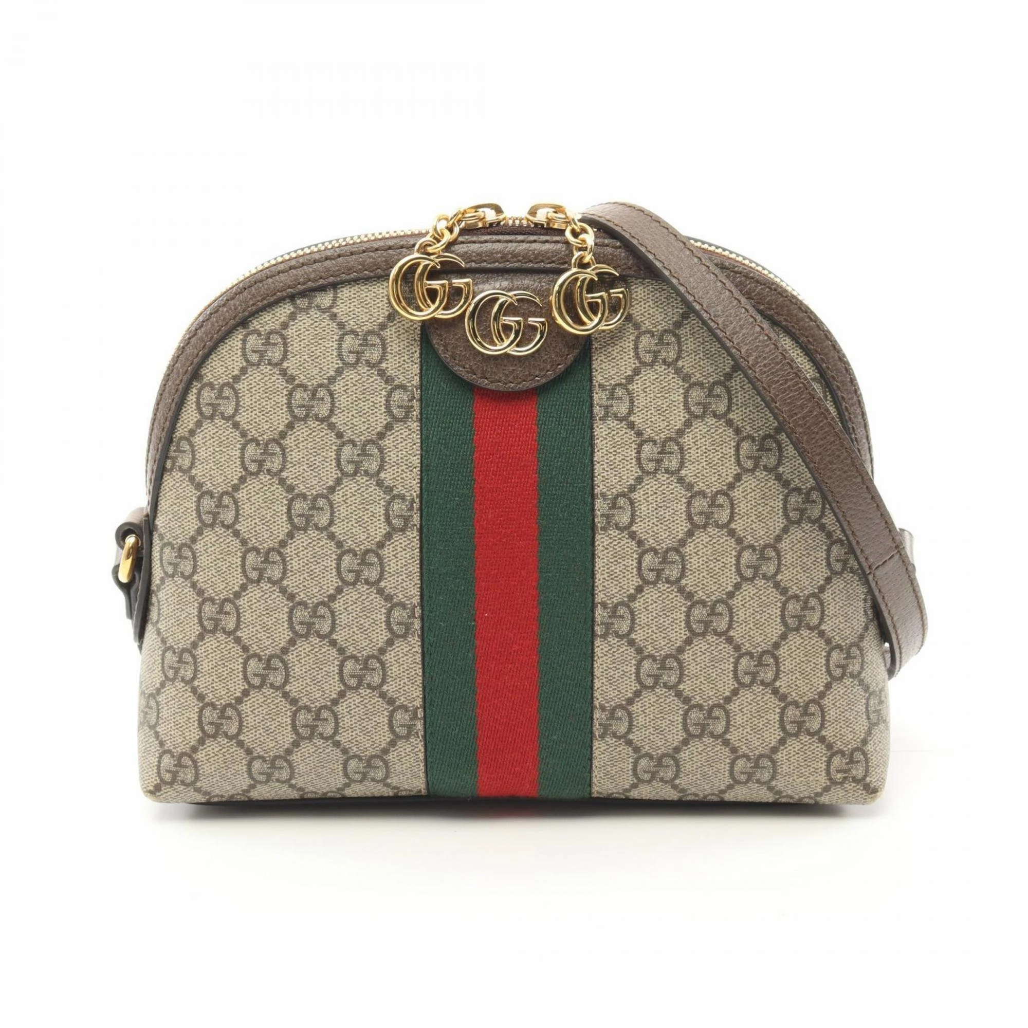 Gucci    Coated Canvas Leather Shoulder Bag (Pre-Owned)