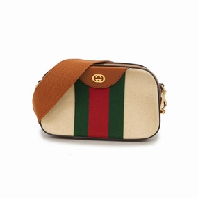 Gucci    Color Canvas Leather Shoulder Bag (Pre-Owned)