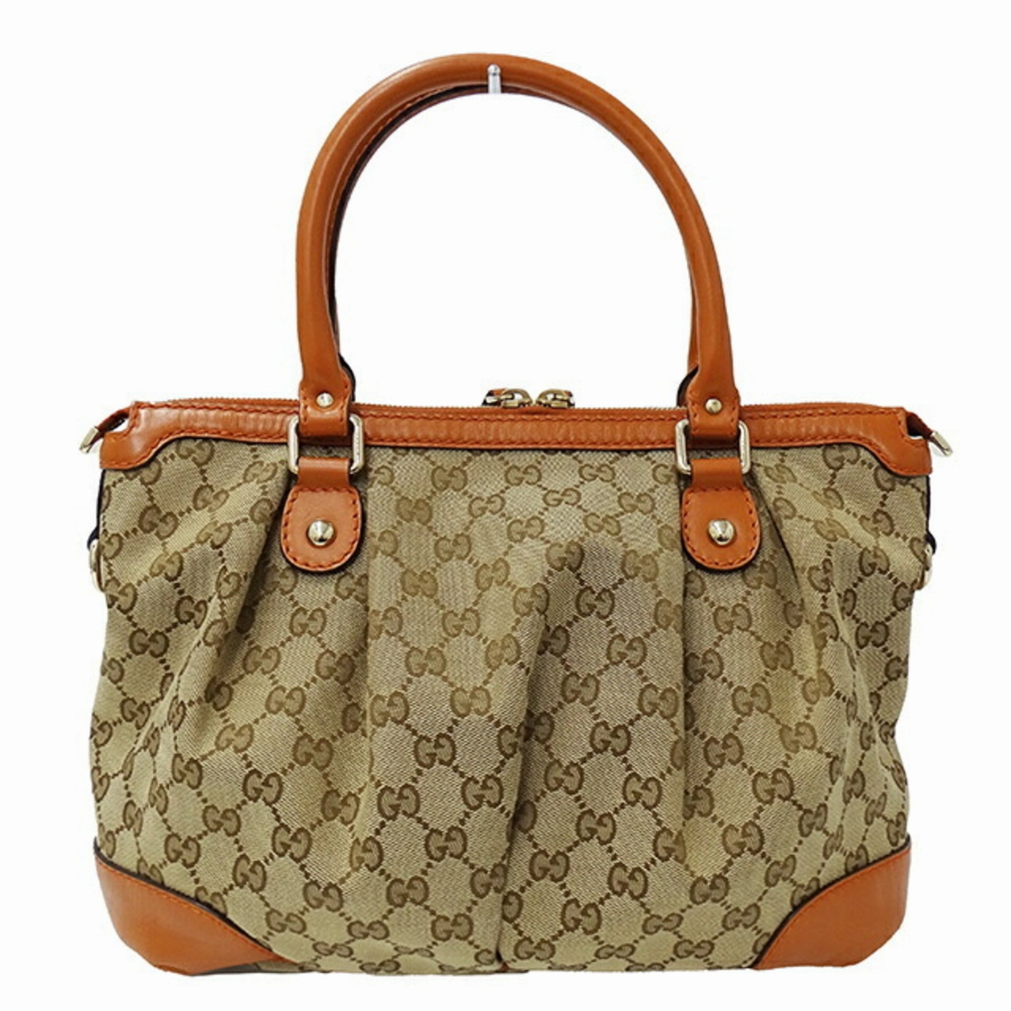 Gucci    Gg Canvas Leather Handbag Shoulder Bag (Pre-Owned)
