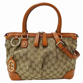 Gucci    Gg Canvas Leather Handbag Shoulder Bag (Pre-Owned)