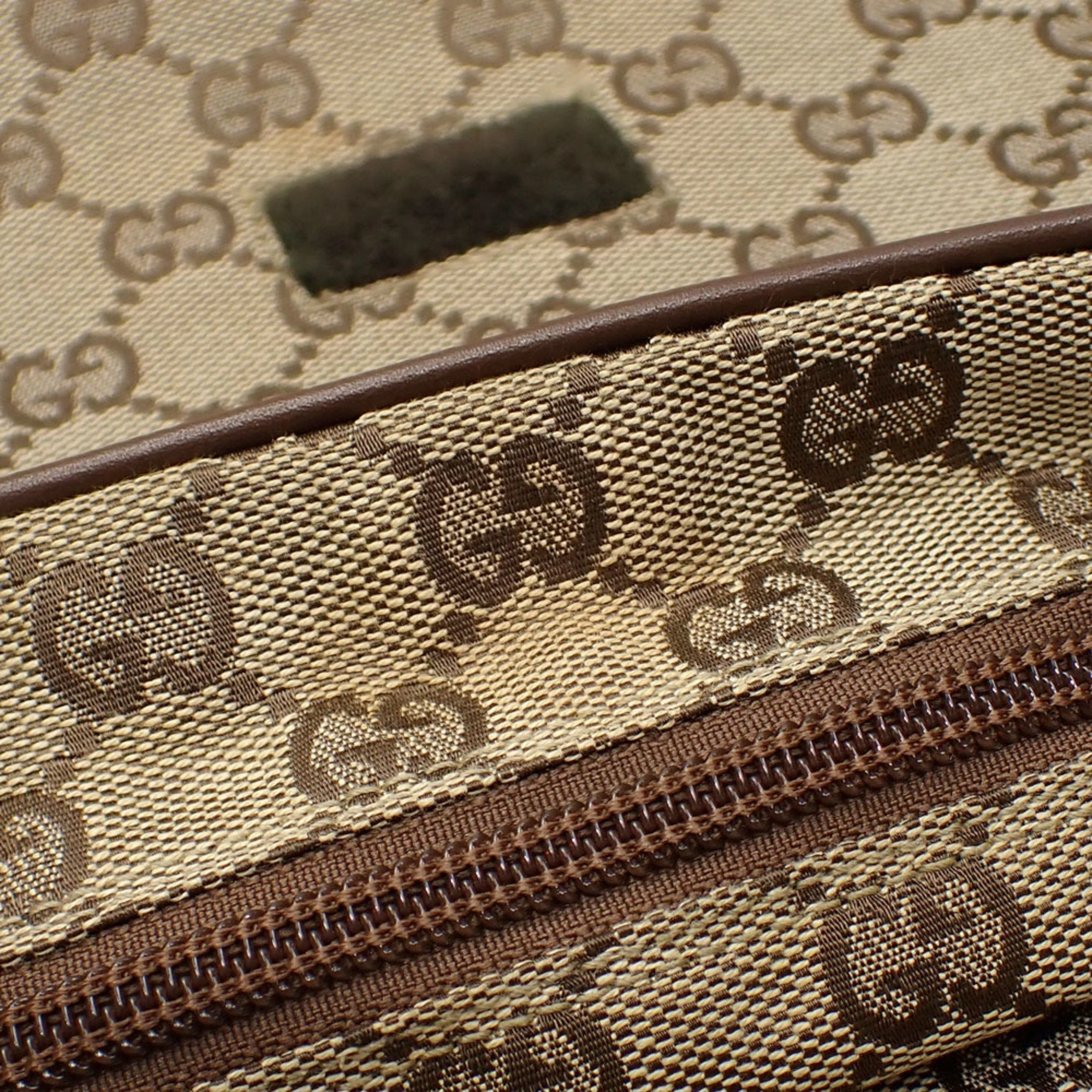 Gucci   Gg Canvas Leather Shoulder Bag (Pre-Owned)