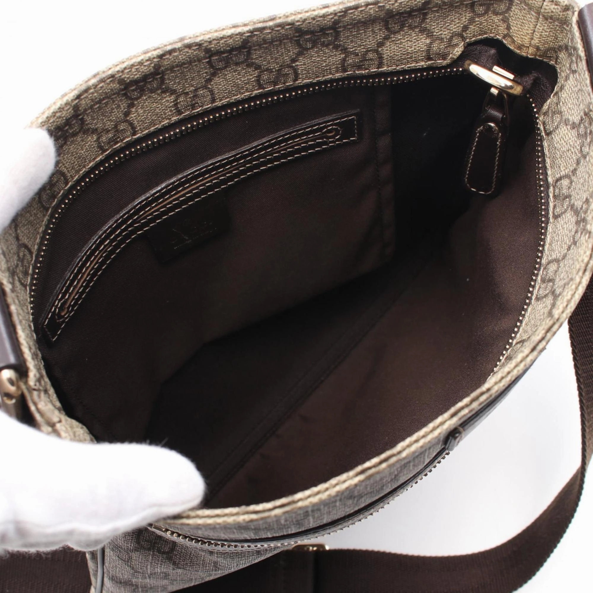 Gucci   Gg Supreme Leather Shoulder Bag (Pre-Owned)