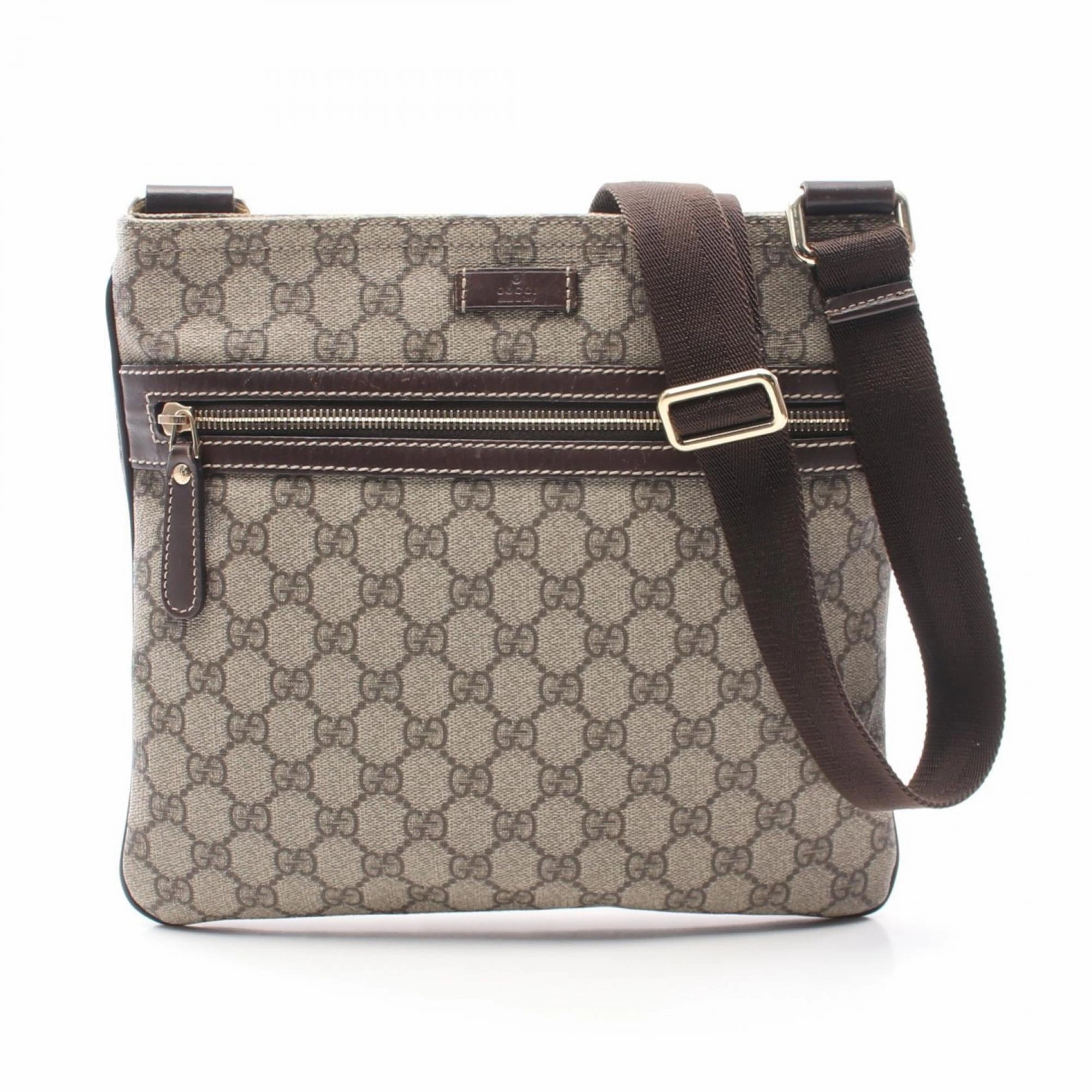 Gucci   Gg Supreme Leather Shoulder Bag (Pre-Owned)