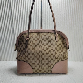 Gucci Abbey Beige Canvas Leather Shoulder Bag