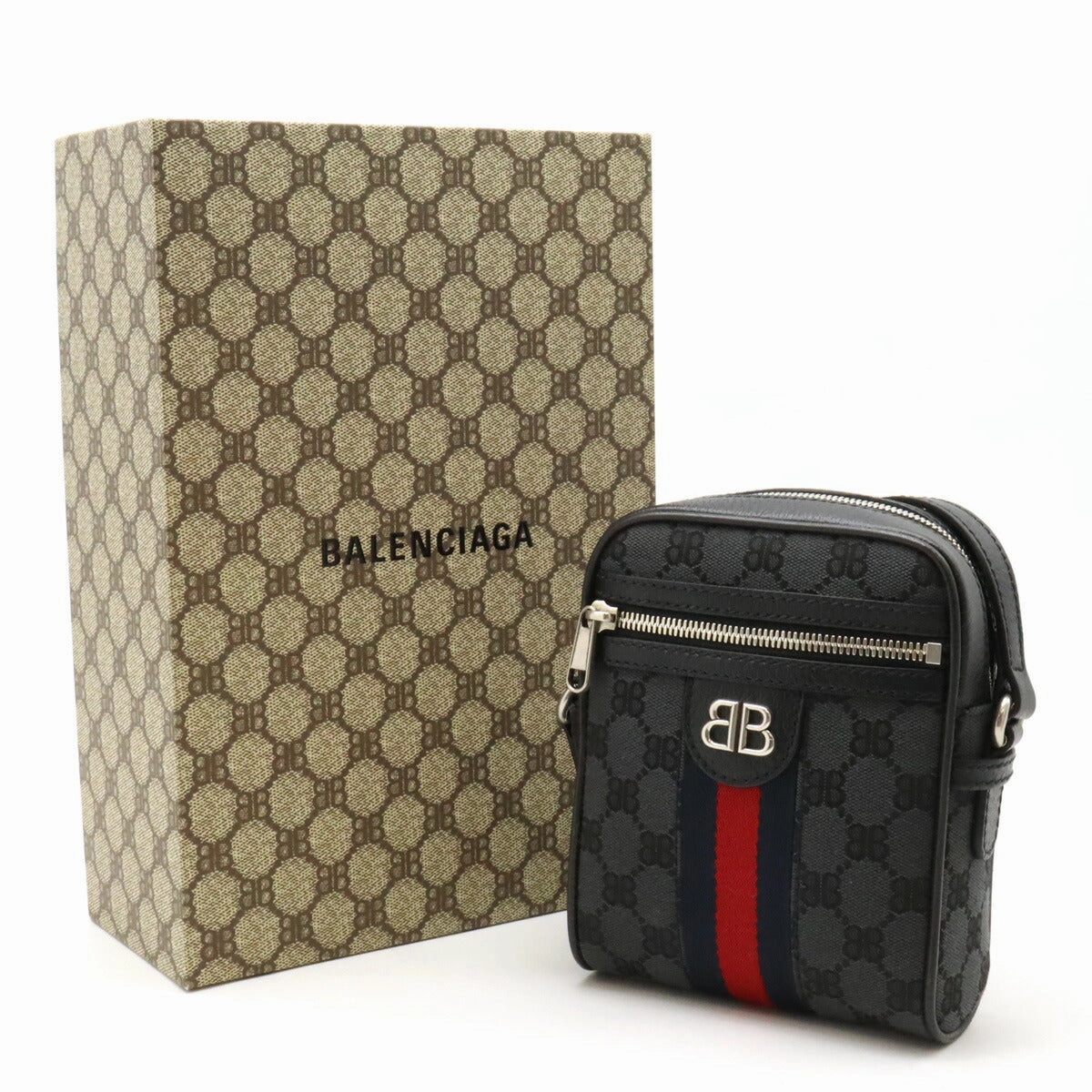 Gucci Balenciaga Hacker Canvas Shoulder Bag