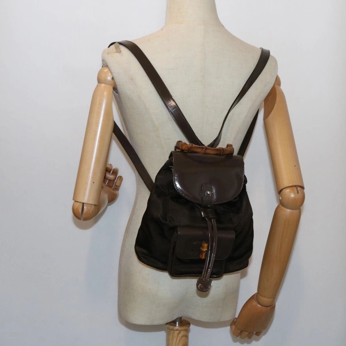 GUCCI Bamboo Backpack Canvas Brown 003 1998 0030  ep1946