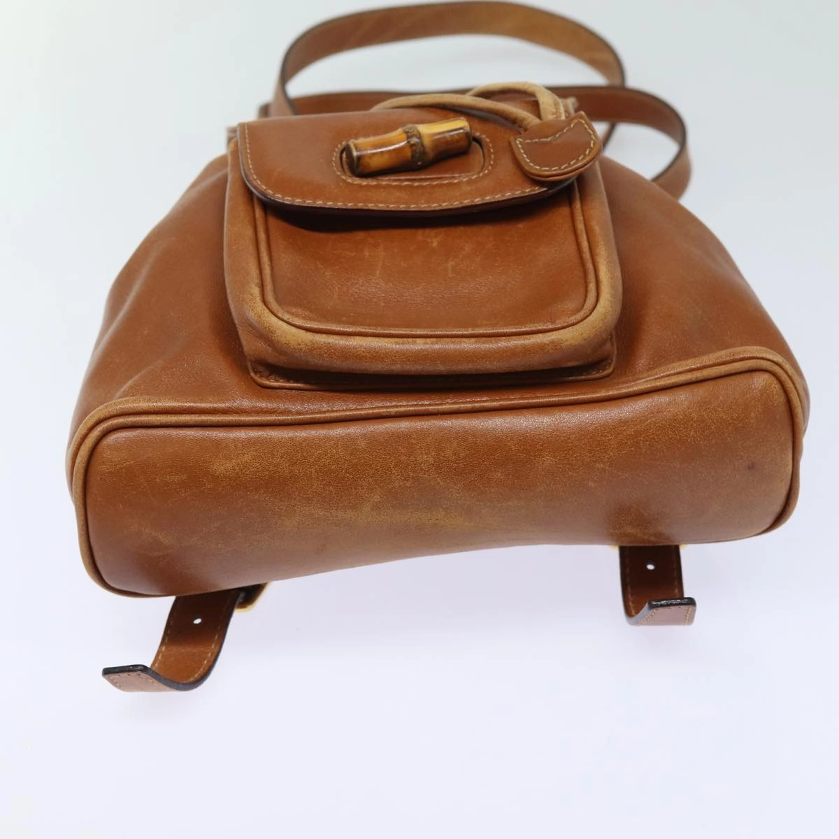 GUCCI Bamboo Backpack Leather Brown 003 1705 0030  80071
