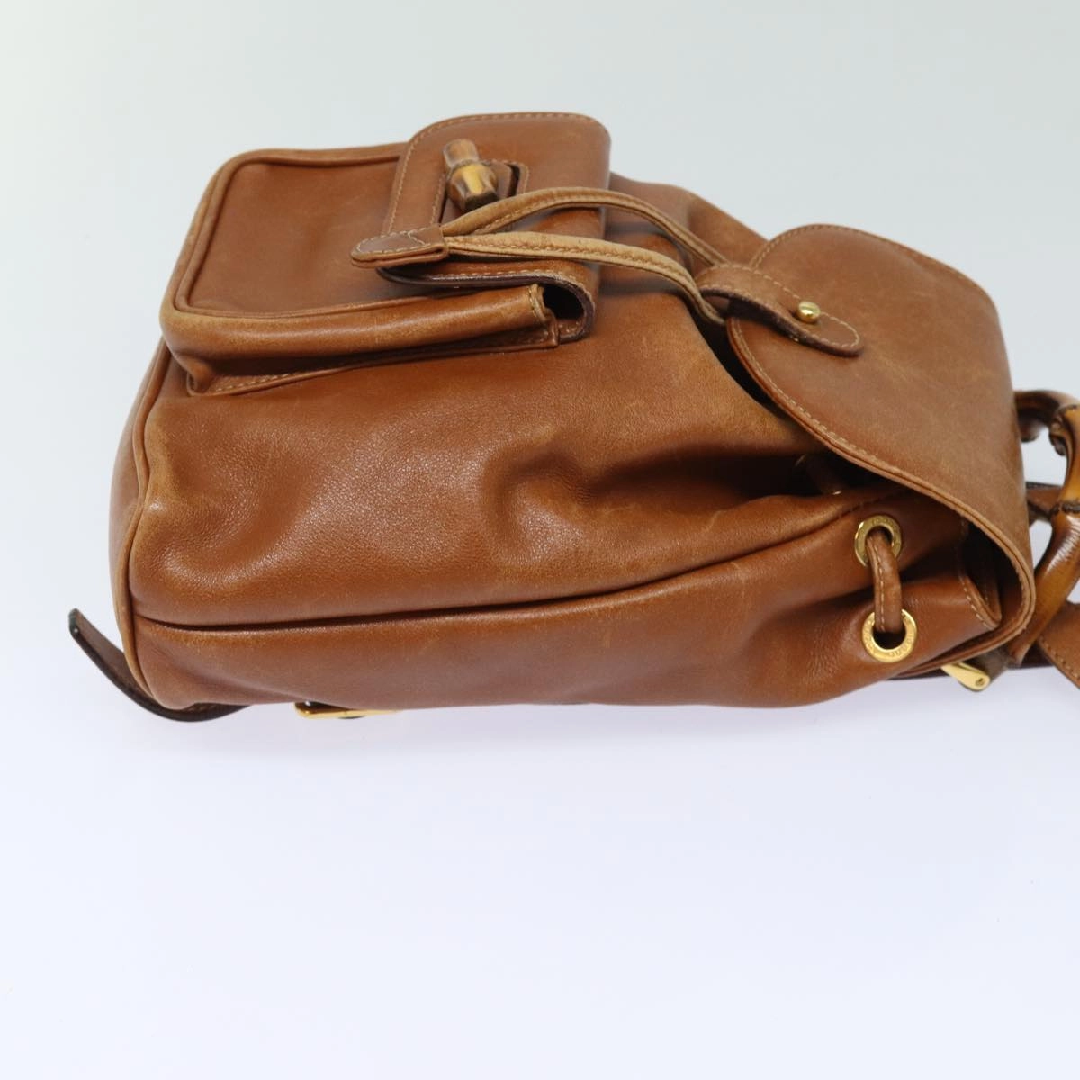 GUCCI Bamboo Backpack Leather Brown 003 1705 0030  80071