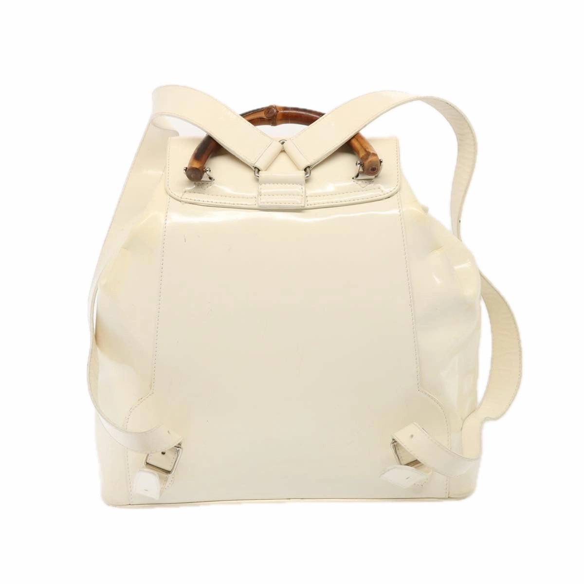 GUCCI Bamboo Backpack Patent leather White 003 2058 0016 5  75834