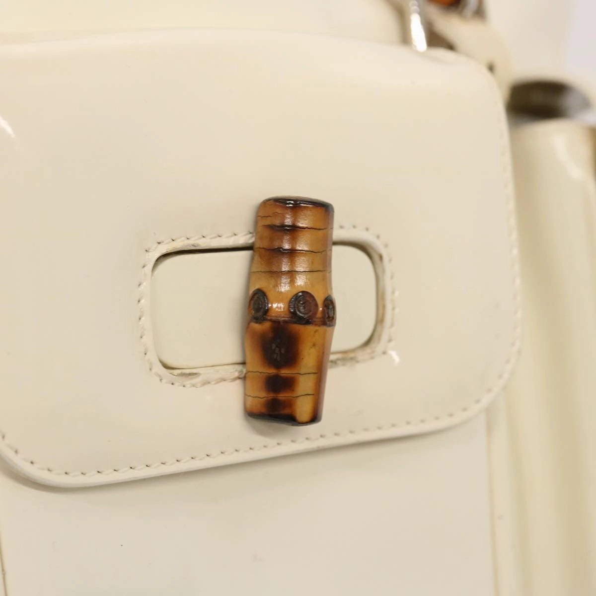 GUCCI Bamboo Backpack Patent leather White 003 2058 0016 5  75834