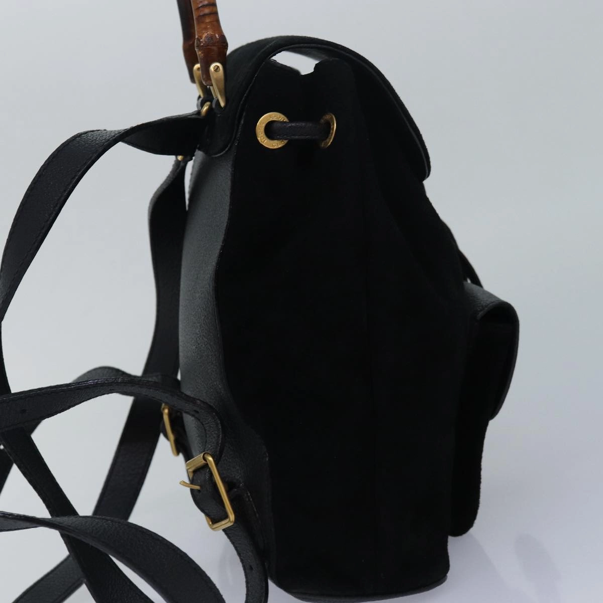 GUCCI Bamboo Backpack Suede Black 003 1956 0030  13819