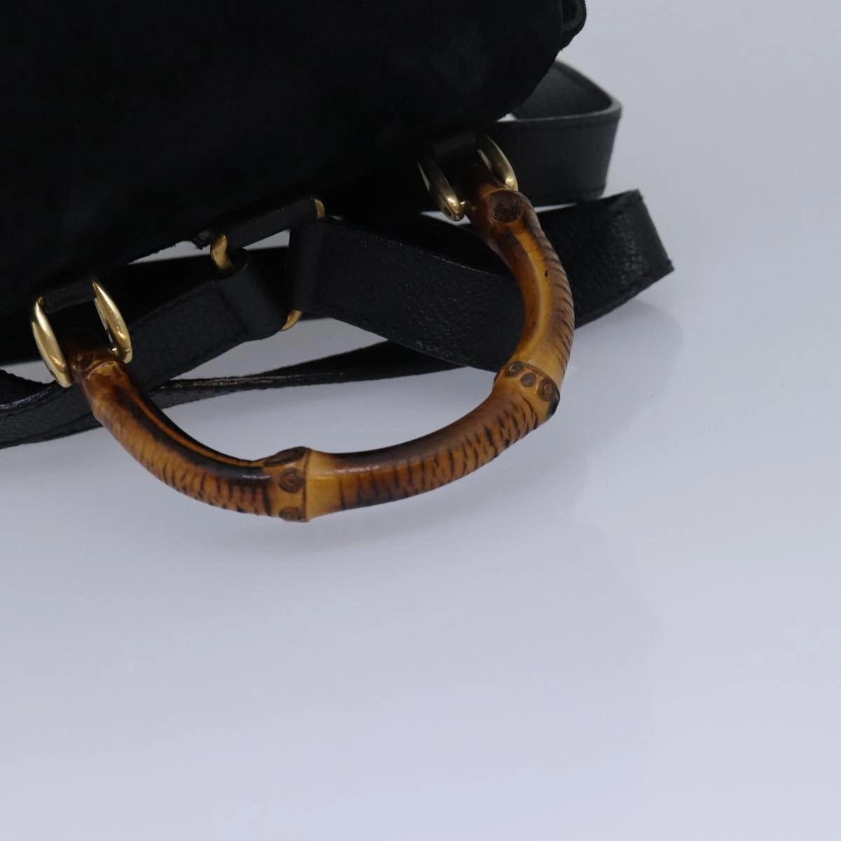 GUCCI Bamboo Backpack Suede Black 003 1956 0030  13819