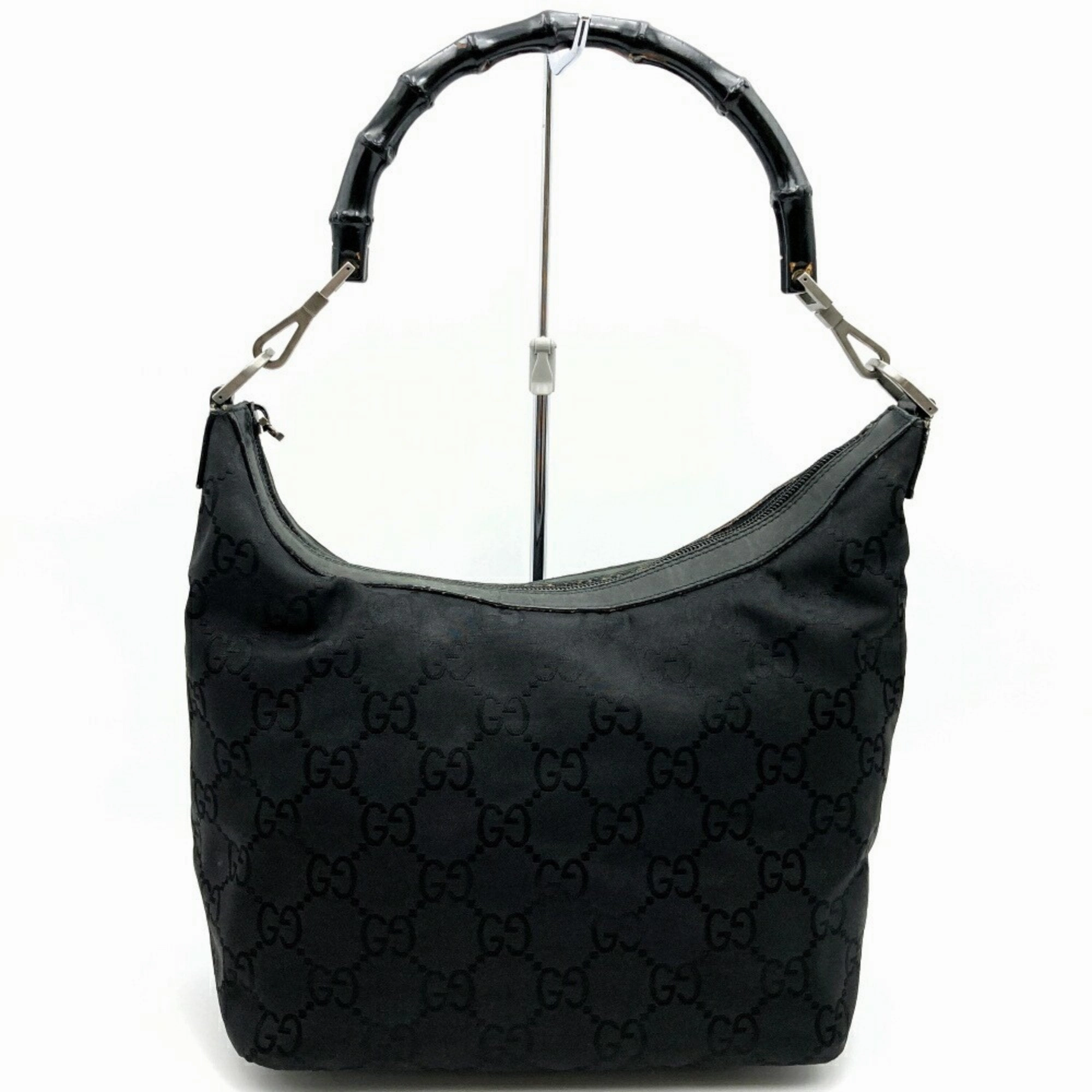 Gucci Bamboo Black Nylon Shoulder Bag ()