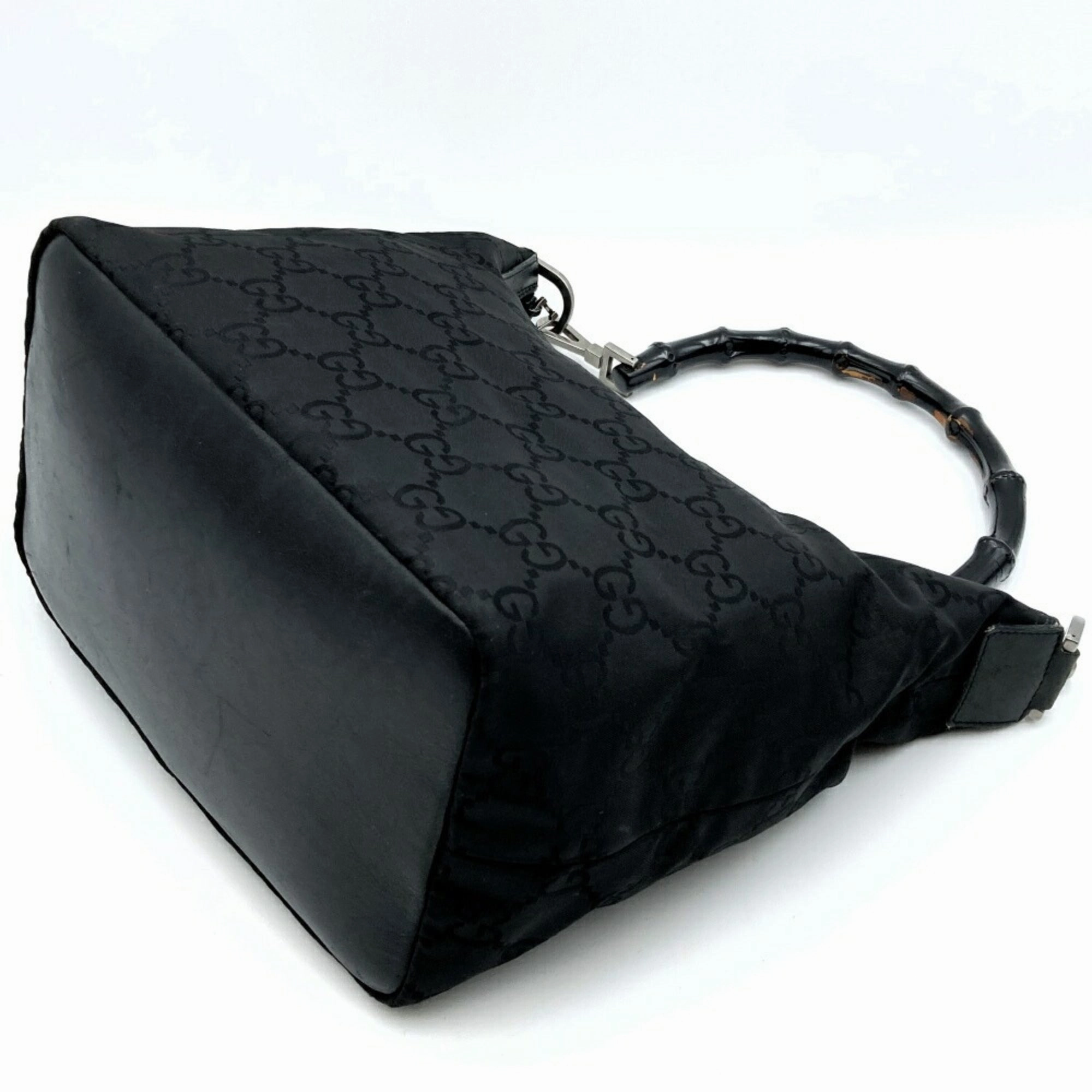 Gucci Bamboo Black Nylon Shoulder Bag ()